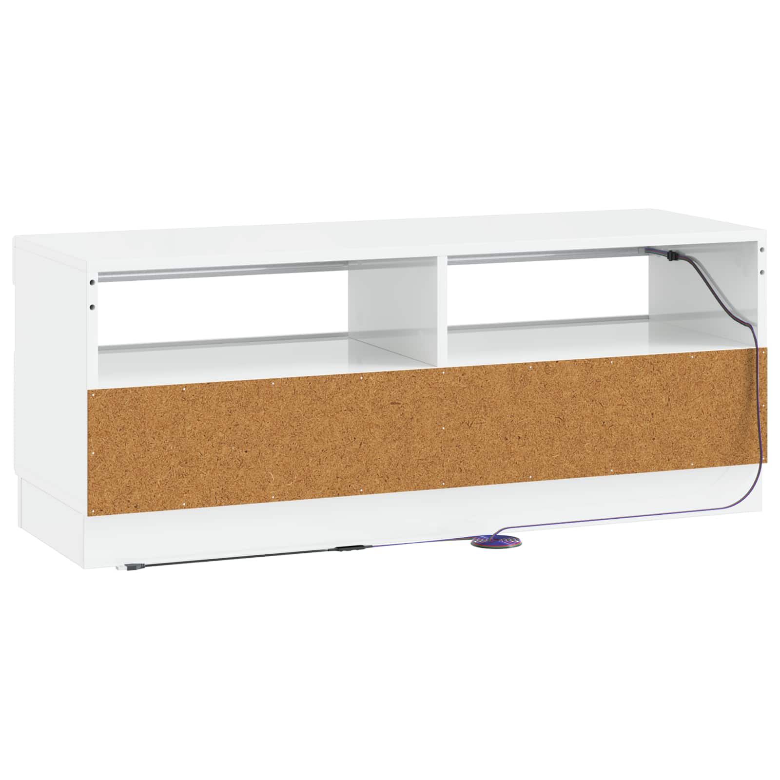 LED TV-kaappi Korkeakiiltoinen valkoinen Tekninen puu - Image 6