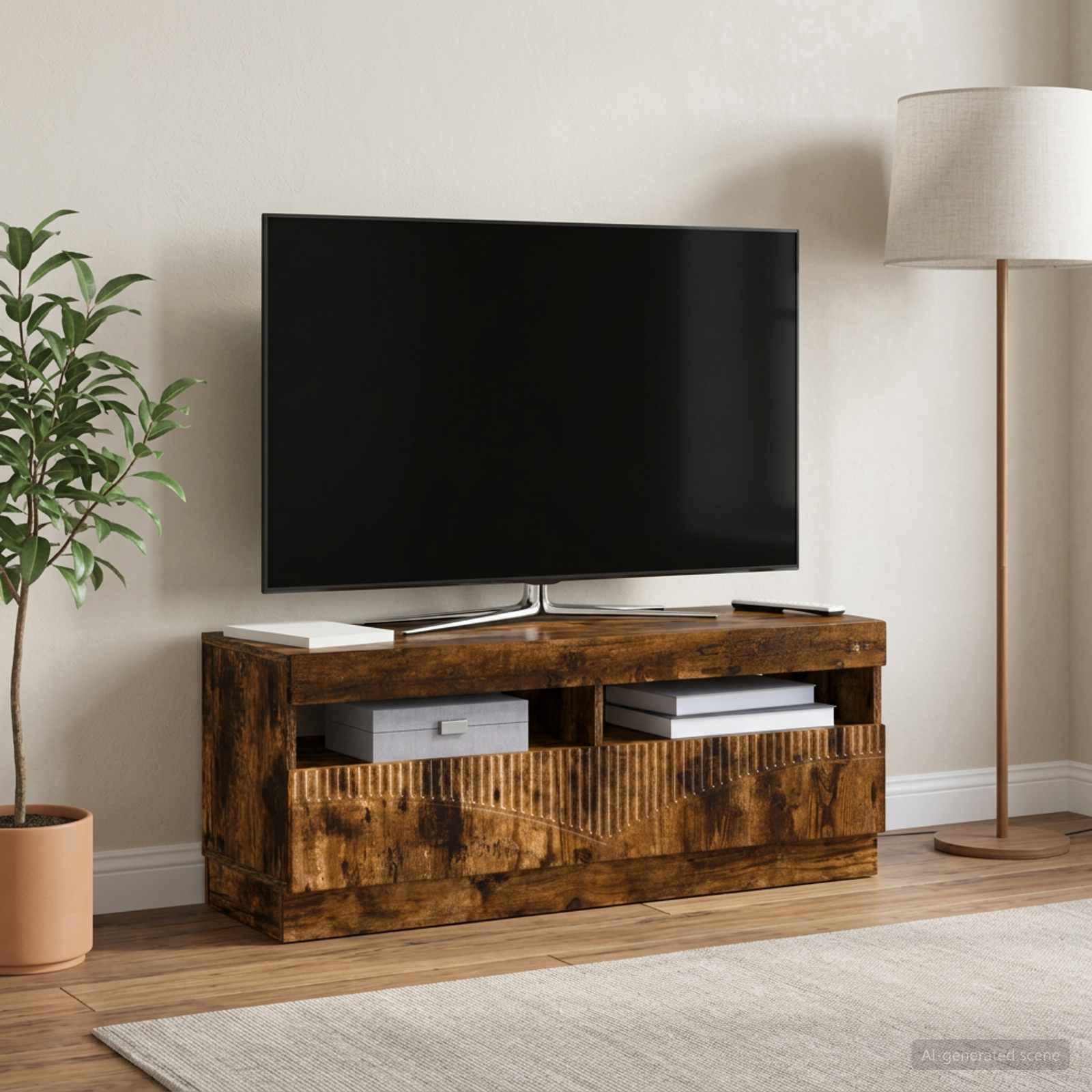 LED TV omarica Dimljen hrast Inženirski les