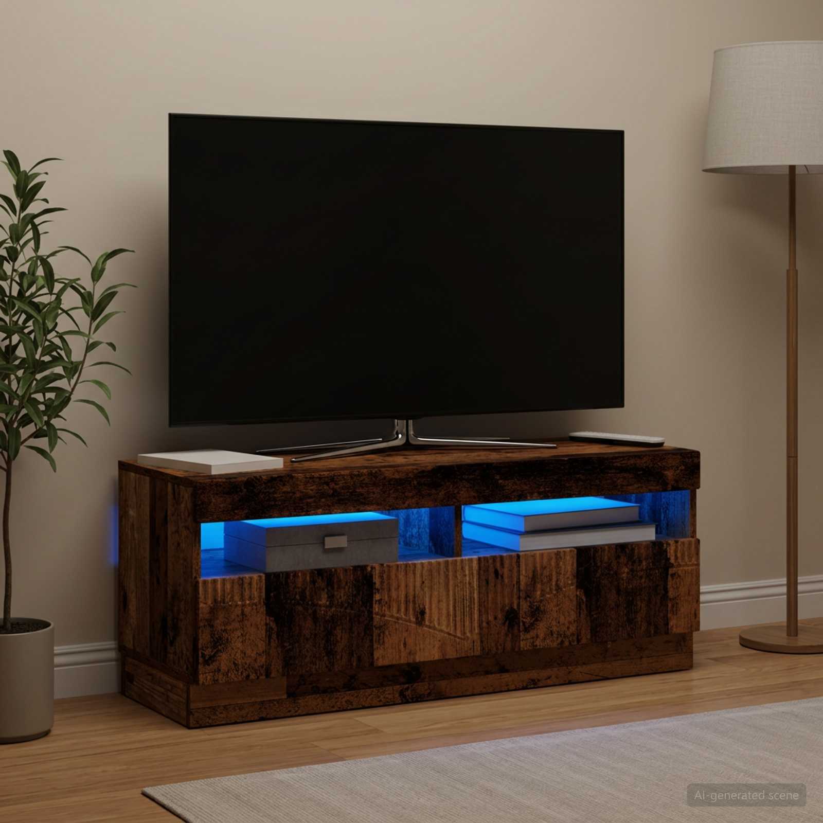 LED TV-kaappi Vanha puu Tekninen puu