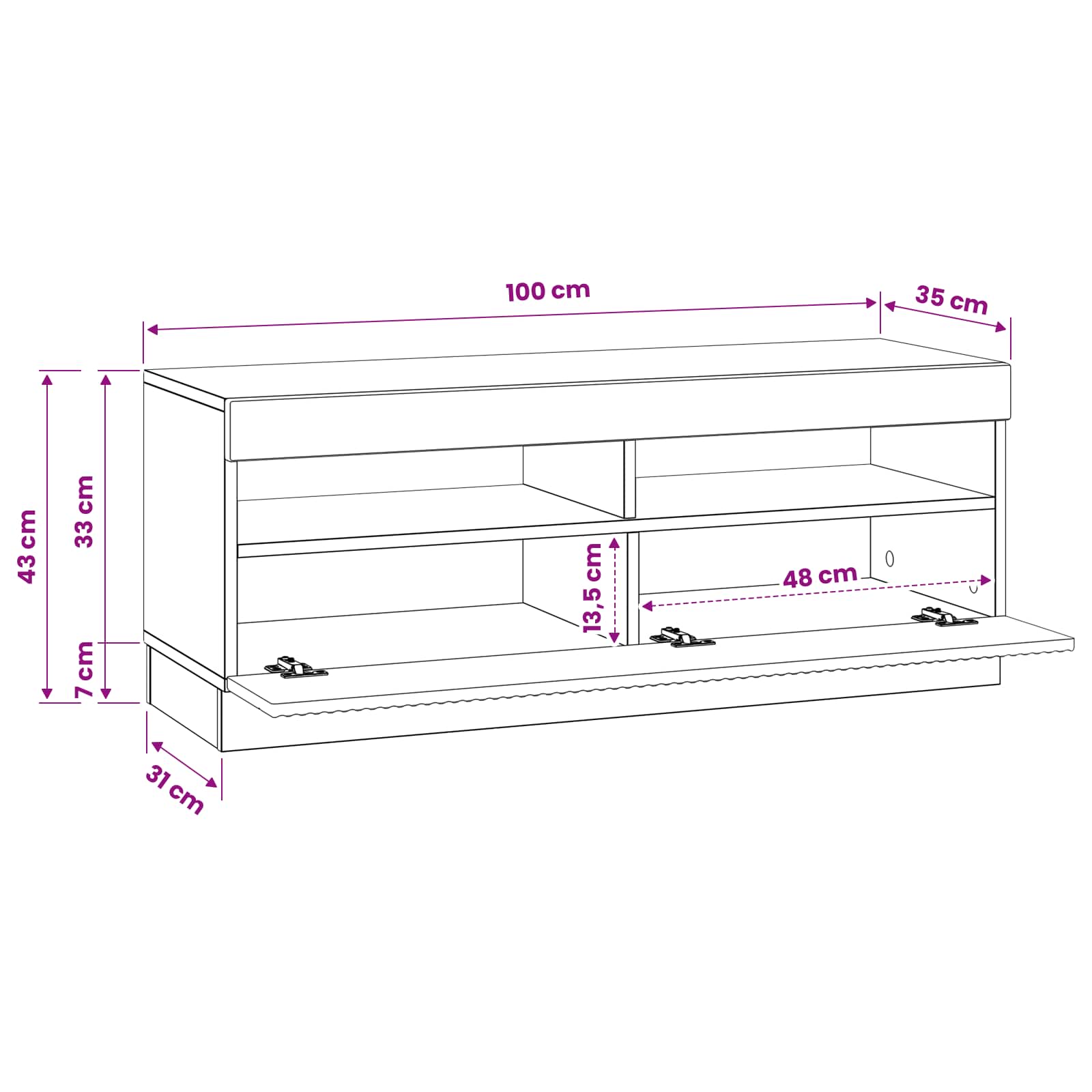 LED TV-kaappi Vanha puu Tekninen puu - Image 9