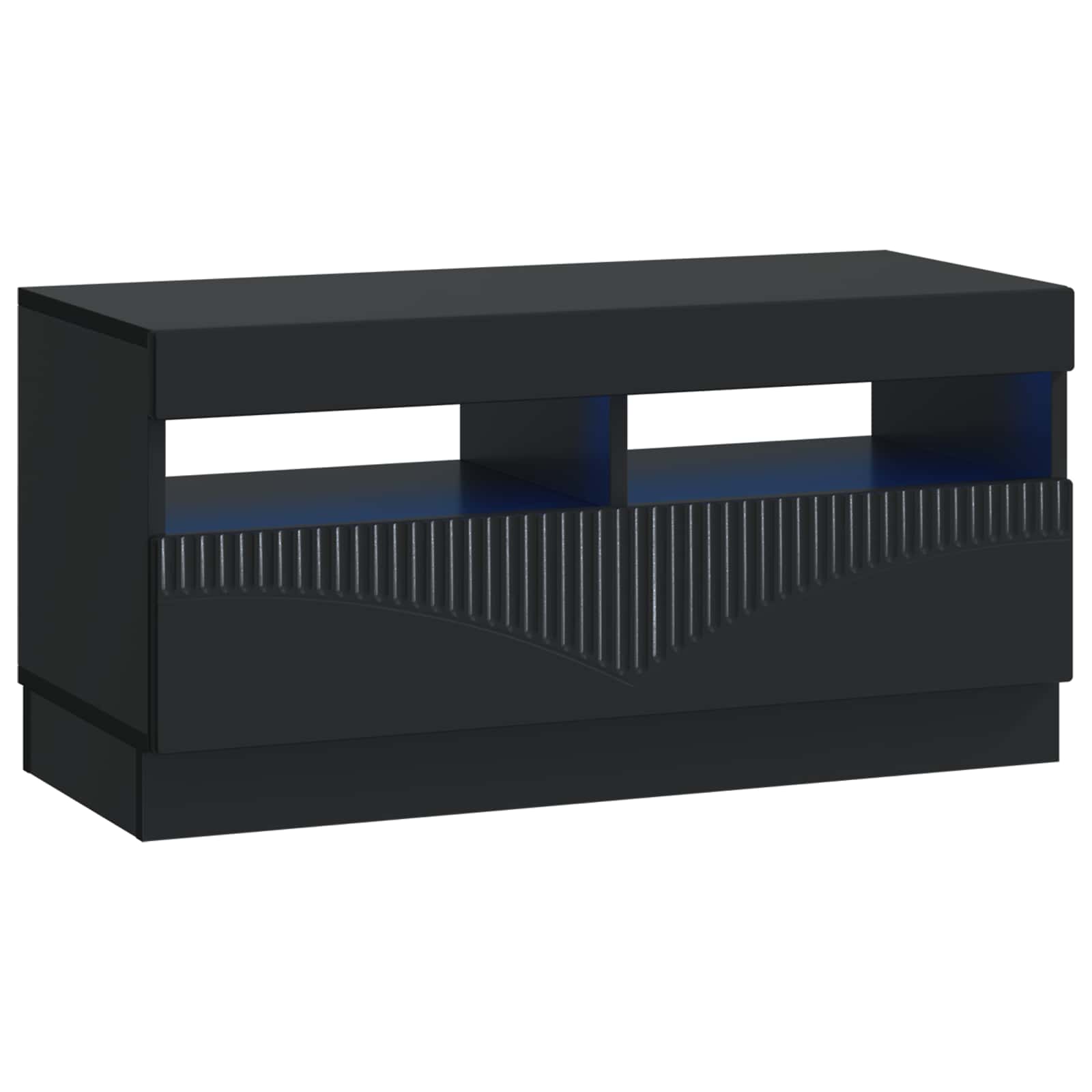 LED TV-kaappi Musta Tekninen puu