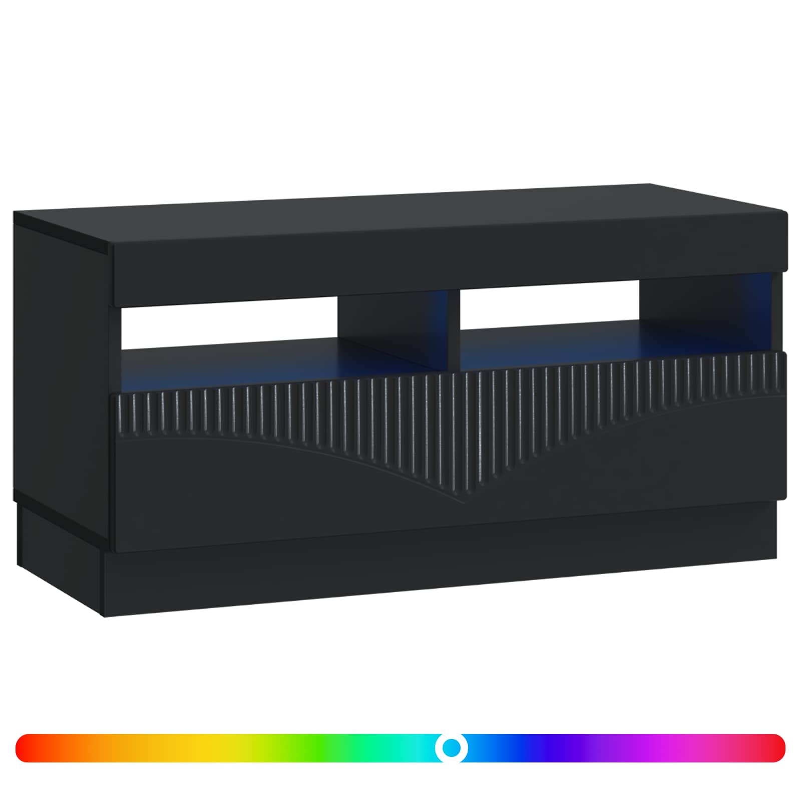 LED TV-kaappi Musta Tekninen puu - Image 2