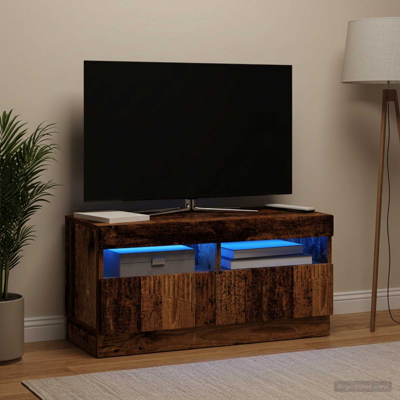 LED TV-kaappi Vanha puu Tekninen puu