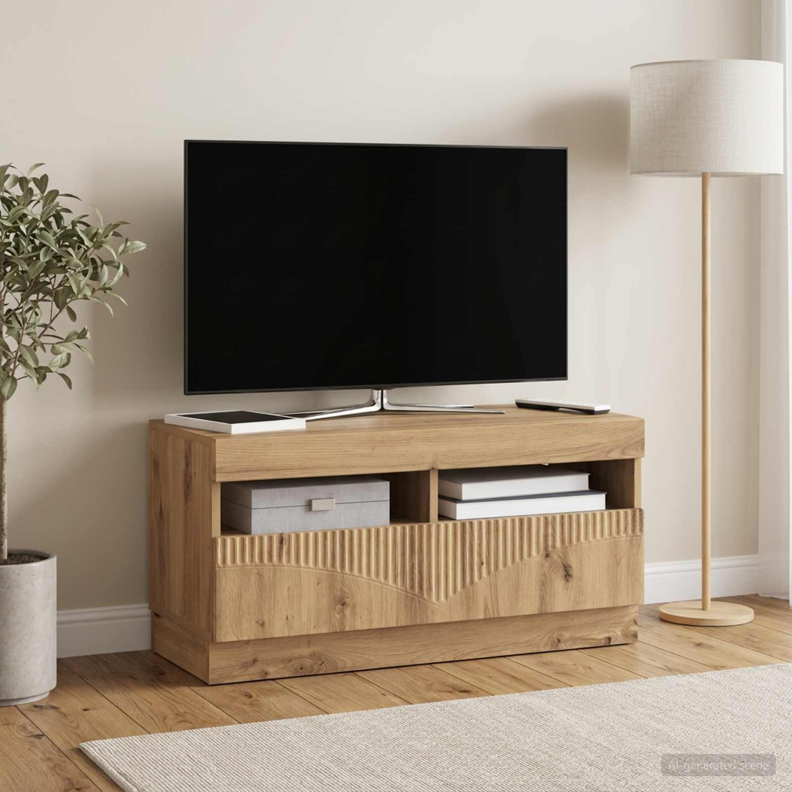 LED TV-kaappi Artisaanitammi Tekninen puu - Image 4