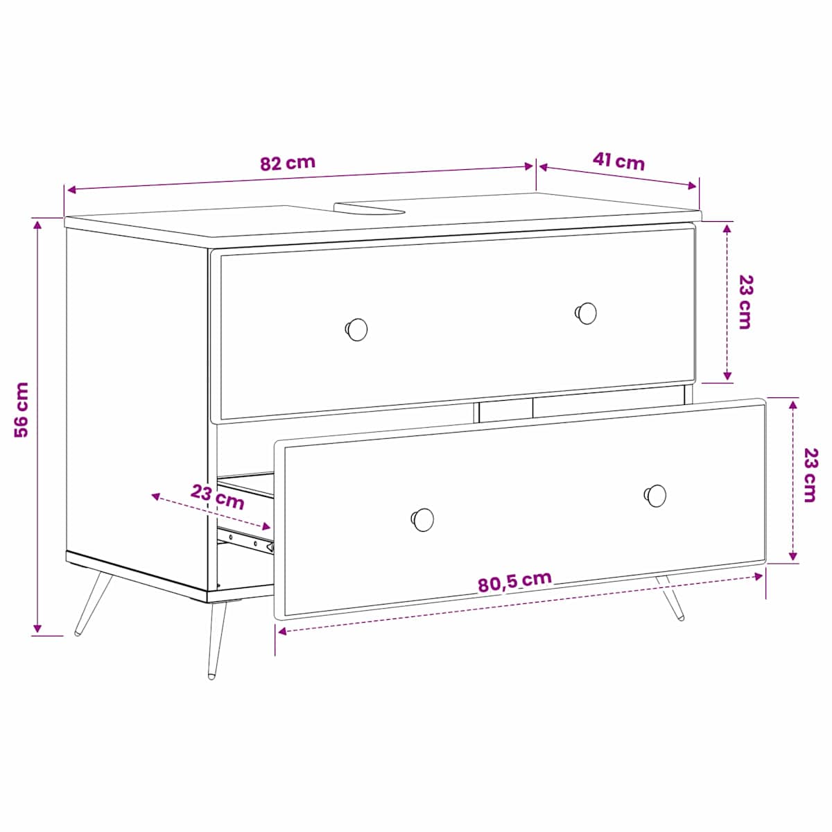 Badeværelsesskabsunder BREDA 82 x 41 x 59 cm - Billede 10