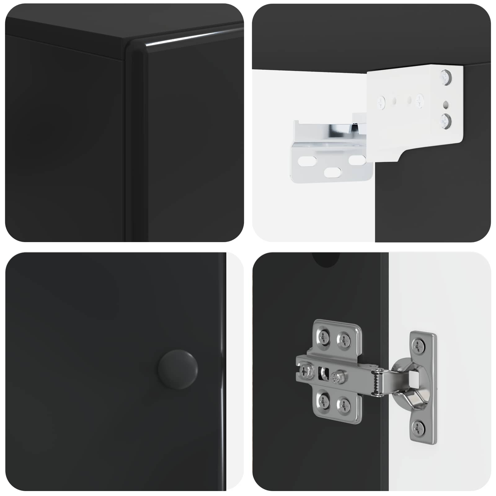 Armario de pared para baño BREDA Negro 30 x 31 x 59 cm 7