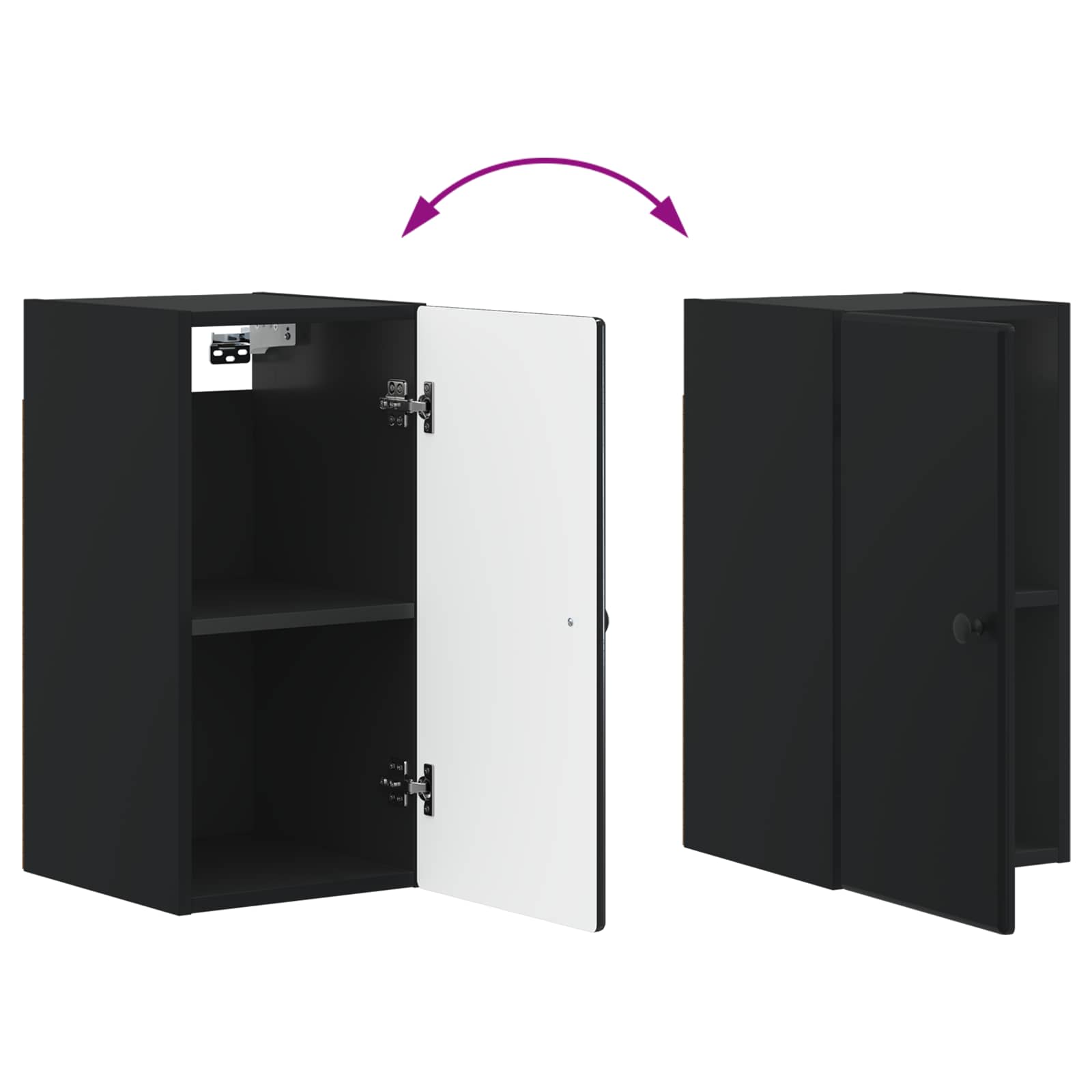 Armario de pared para baño BREDA Negro 30 x 31 x 59 cm 8