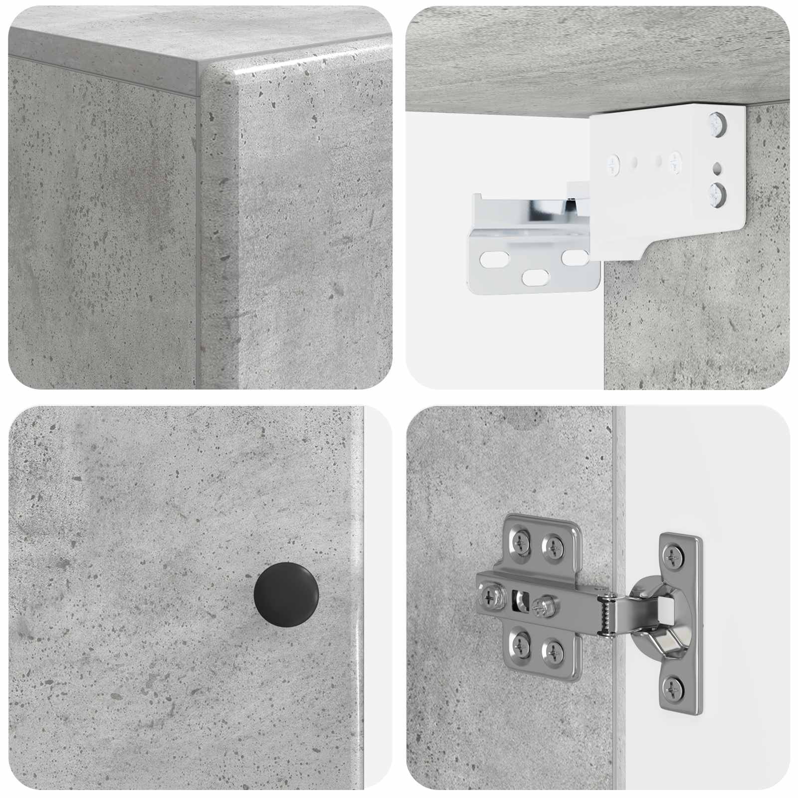 vidaXL Badkamer wandkast BREDA Betongrijs 30 x 31 x 59 cm Bewerkt hout