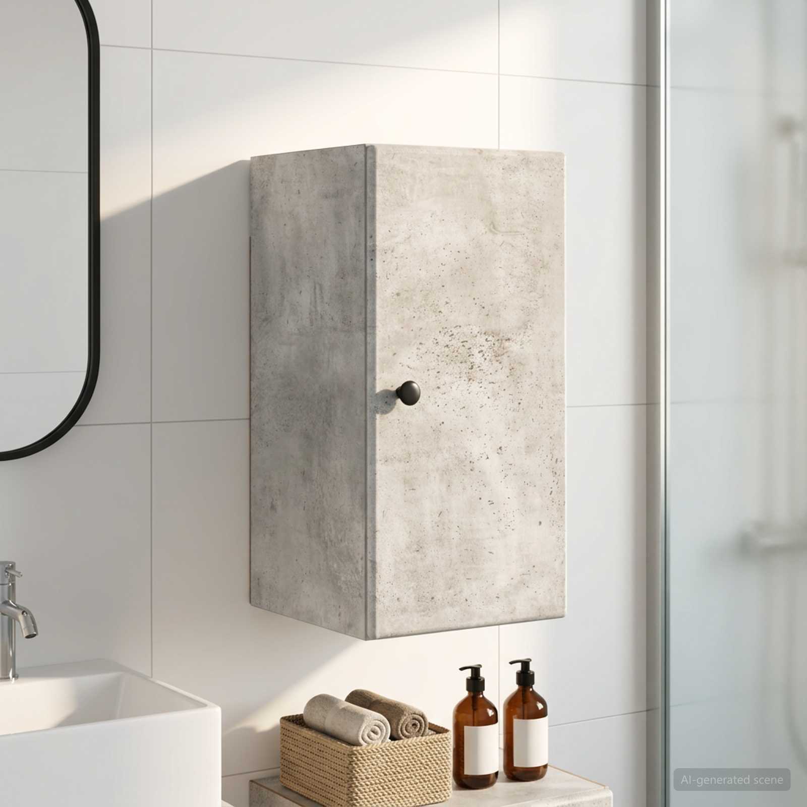 vidaXL Badkamer wandkast BREDA Betongrijs 30 x 31 x 59 cm Bewerkt hout