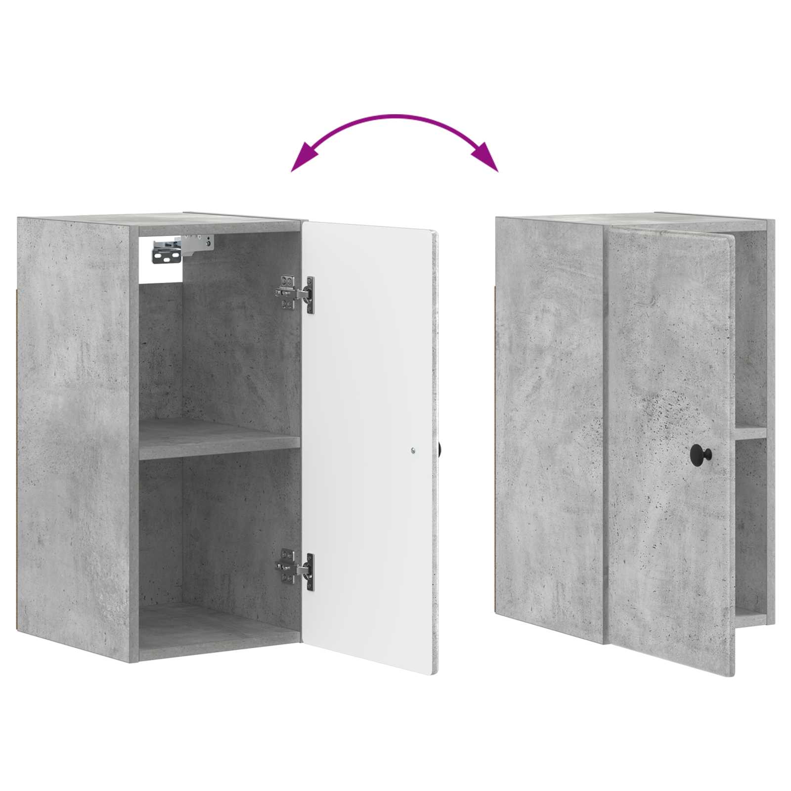 vidaXL Badkamer wandkast BREDA Betongrijs 30 x 31 x 59 cm Bewerkt hout