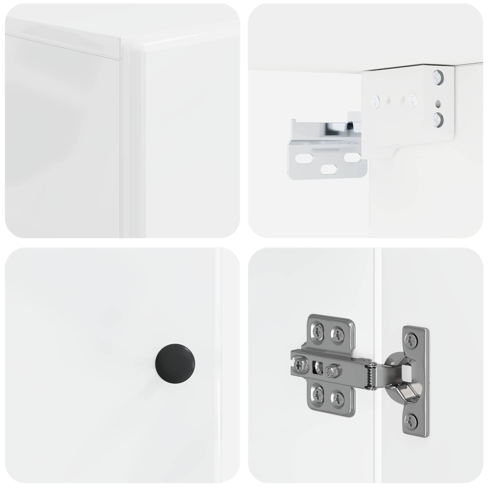 vidaXL Badkamer wandkast BREDA Hoogglans Wit 30 x 31 x 59 cm