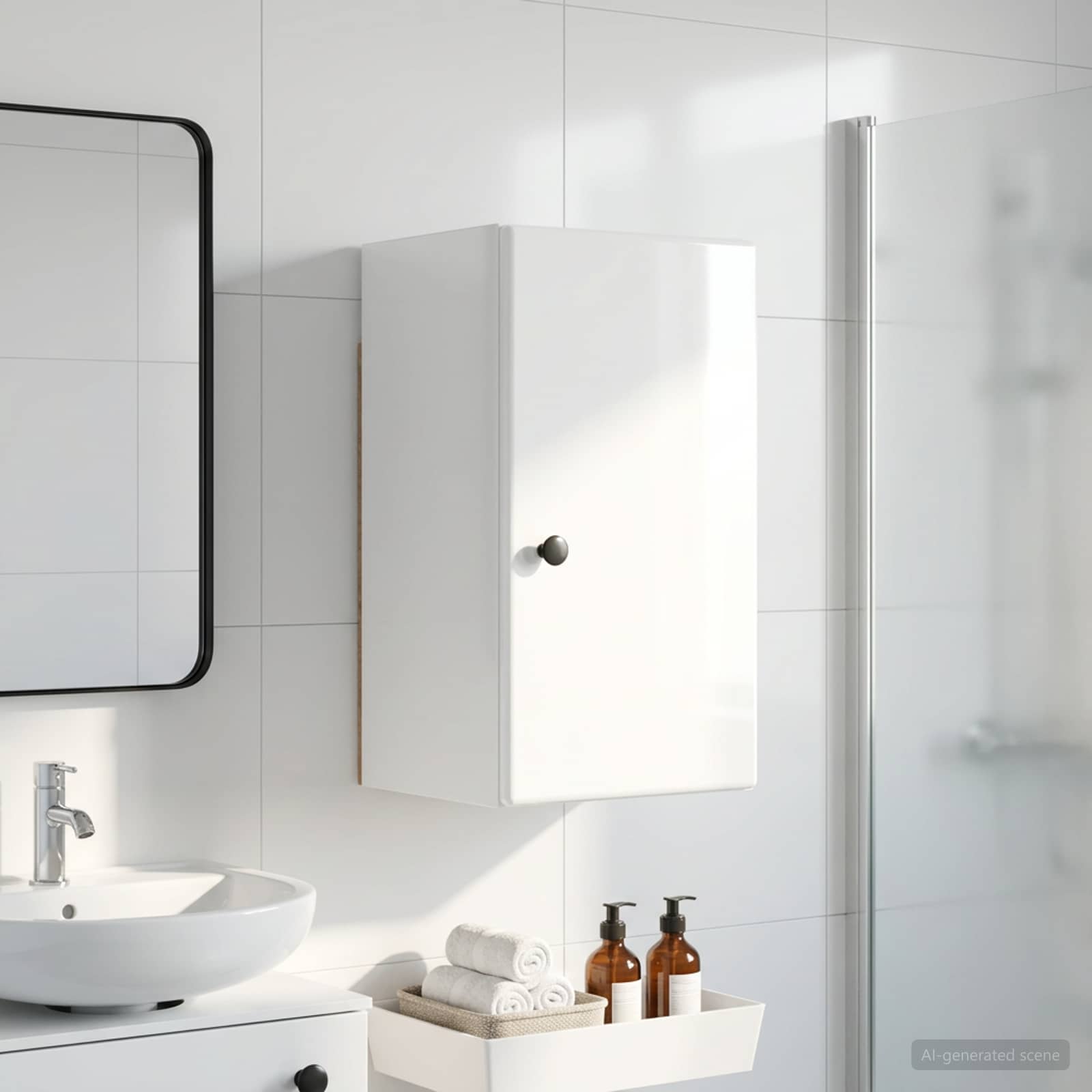 vidaXL Badkamer wandkast BREDA Hoogglans Wit 30 x 31 x 59 cm