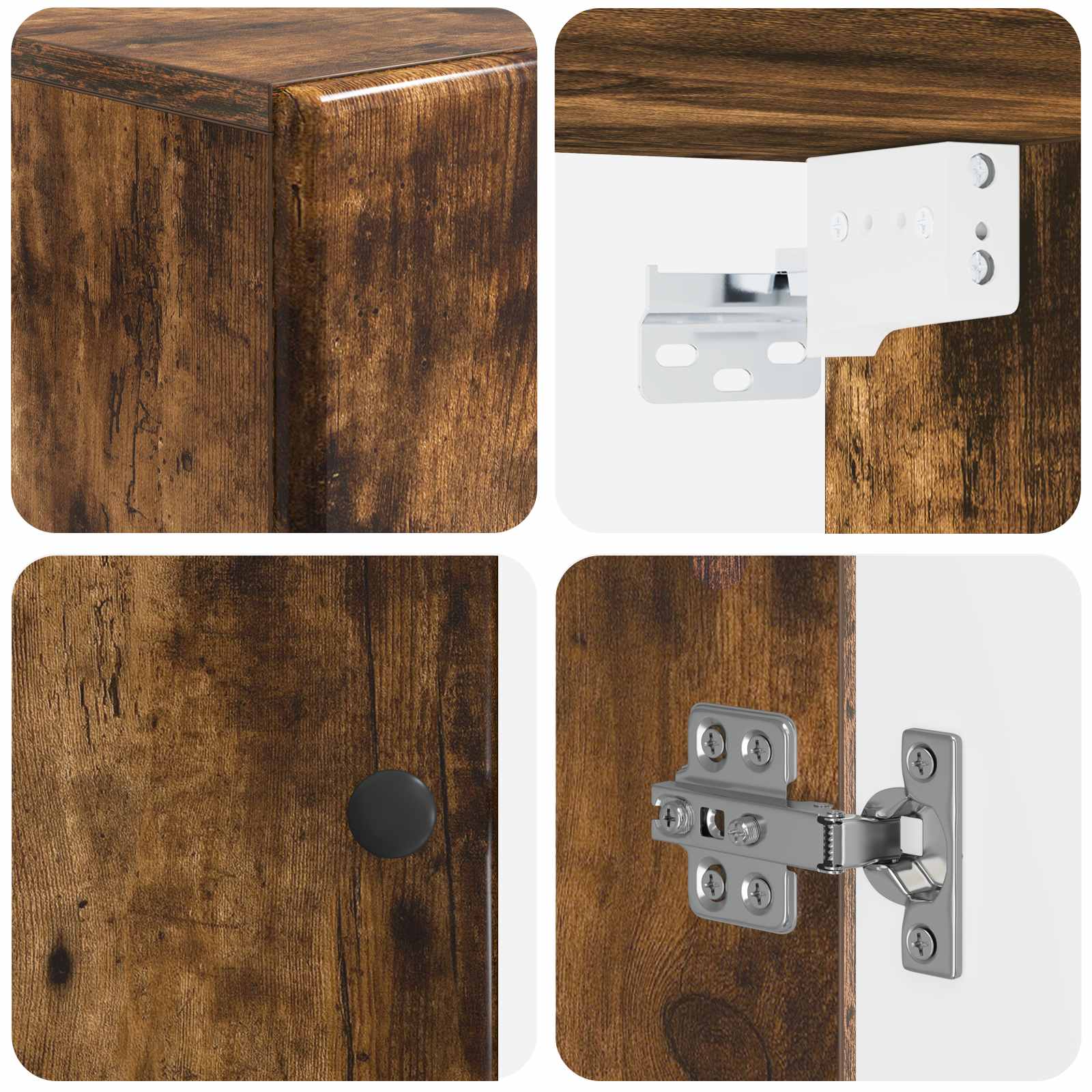 vidaXL Badkamer wandkast BREDA Gerookt eiken 30 x 31 x 59 cm