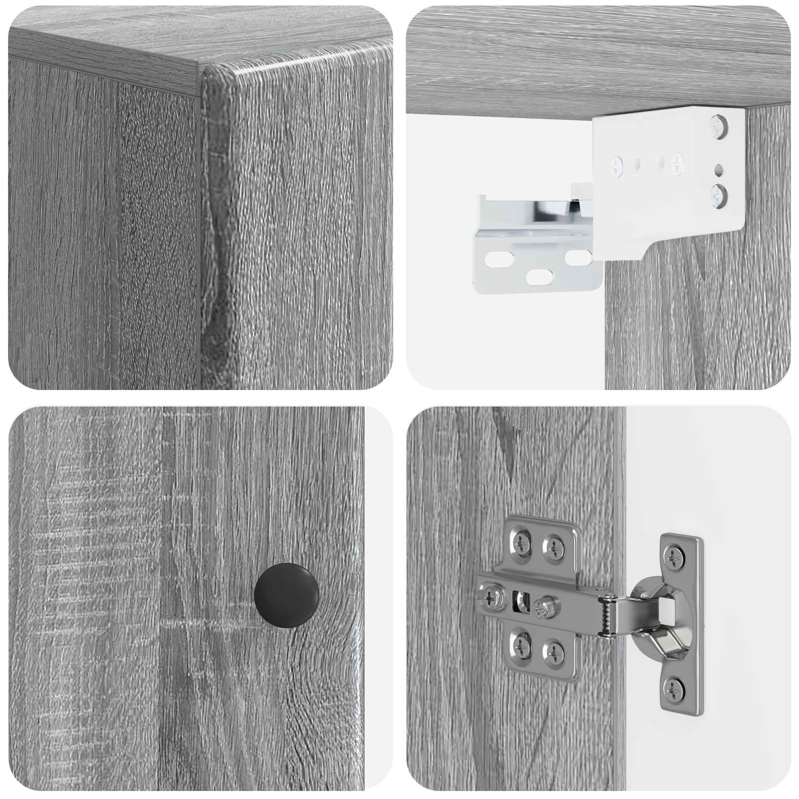 vidaXL Badkamer wandkast BREDA Grijs Sonoma 30 x 31 x 59 cm