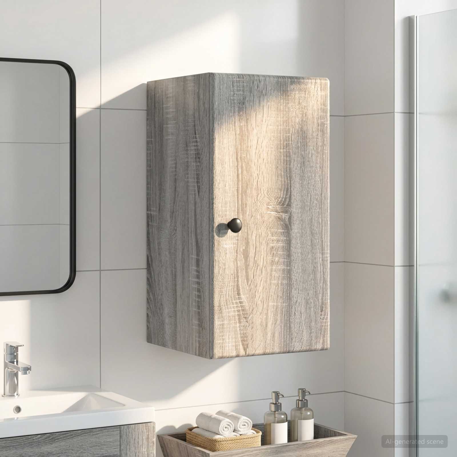 vidaXL Badkamer wandkast BREDA Grijs Sonoma 30 x 31 x 59 cm