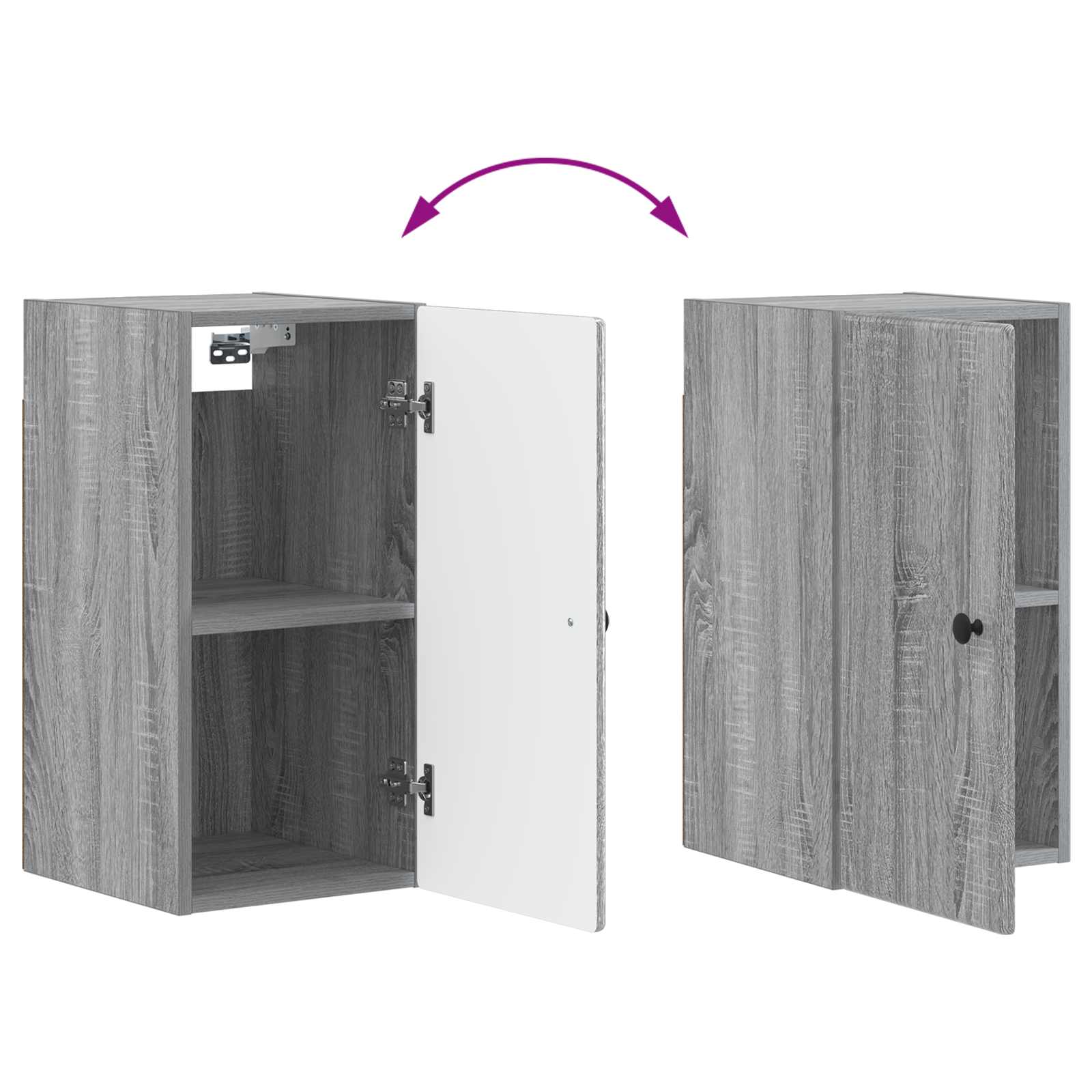 vidaXL Badkamer wandkast BREDA Grijs Sonoma 30 x 31 x 59 cm