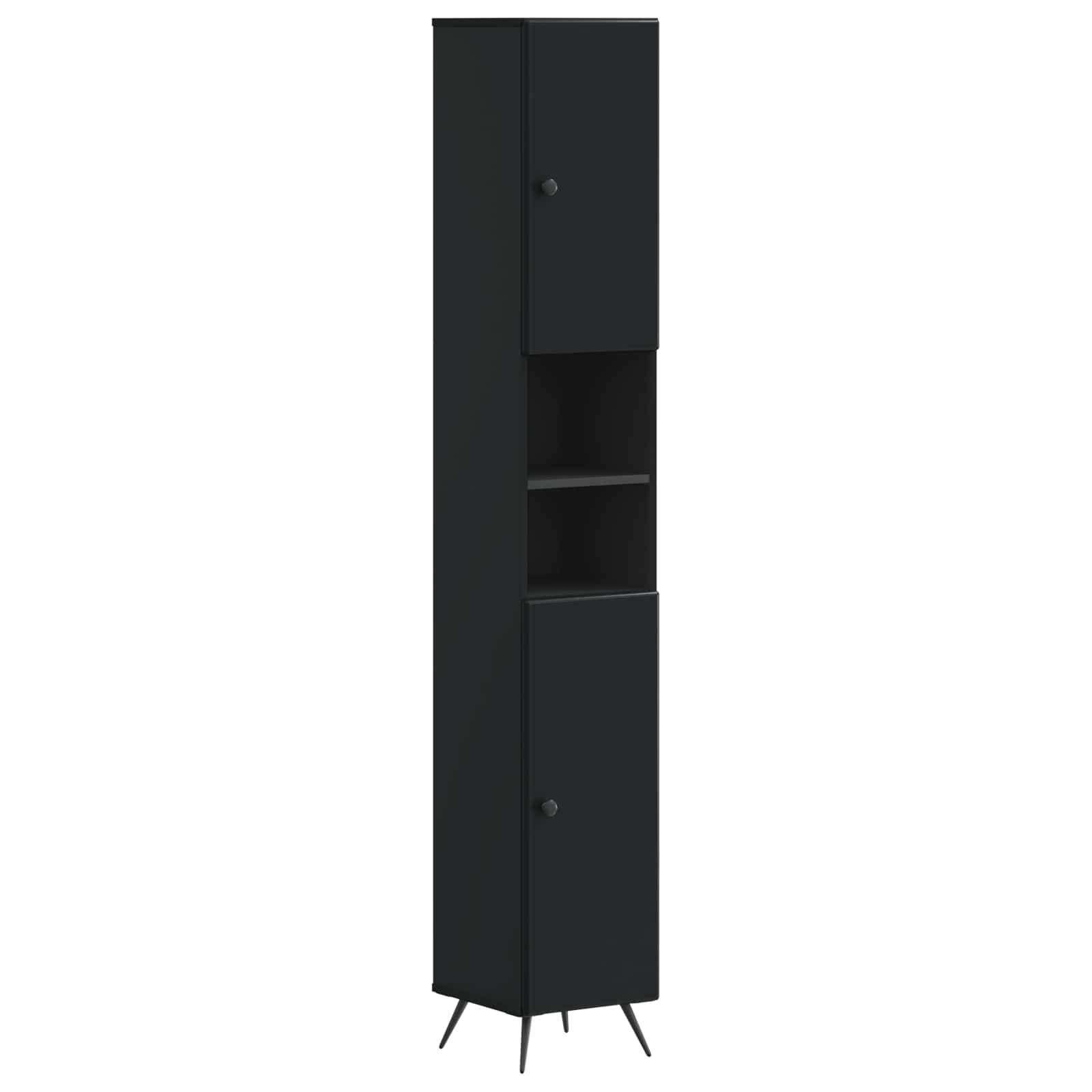 Badkamerkast met Open Plank BREDA Zwart 30 x 31 x 190 cm – afbeelding 1