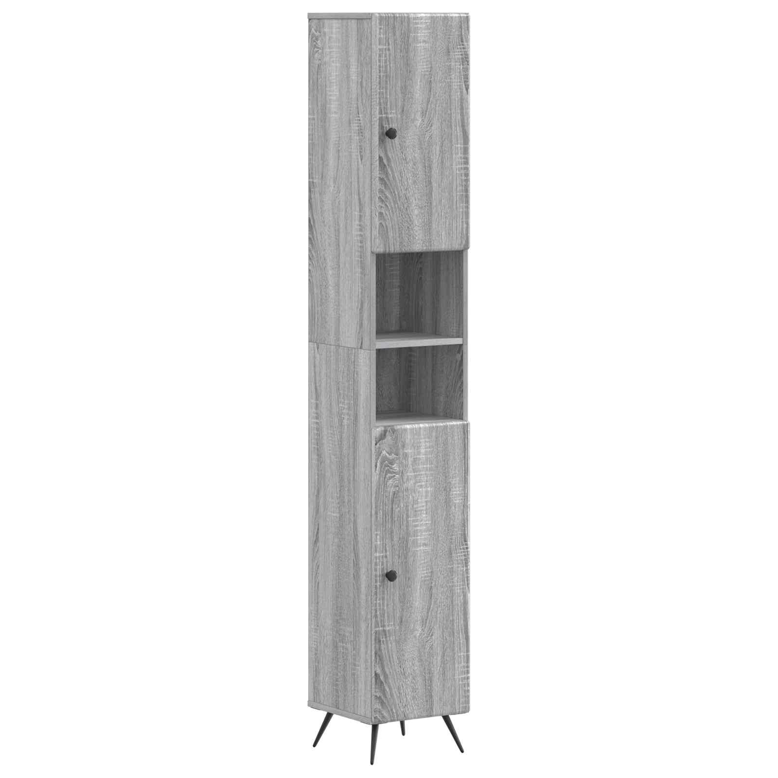 Badkamerkast met Open Plank BREDA Grijs Sonoma 30 x 31 x 190 cm – afbeelding 1