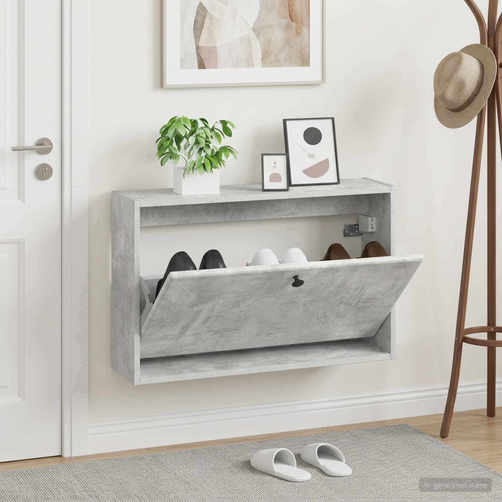 vidaXL Wandgemonteerde Schoenkast BREDA 71 x 17 x 43 cm Bewerkt hout