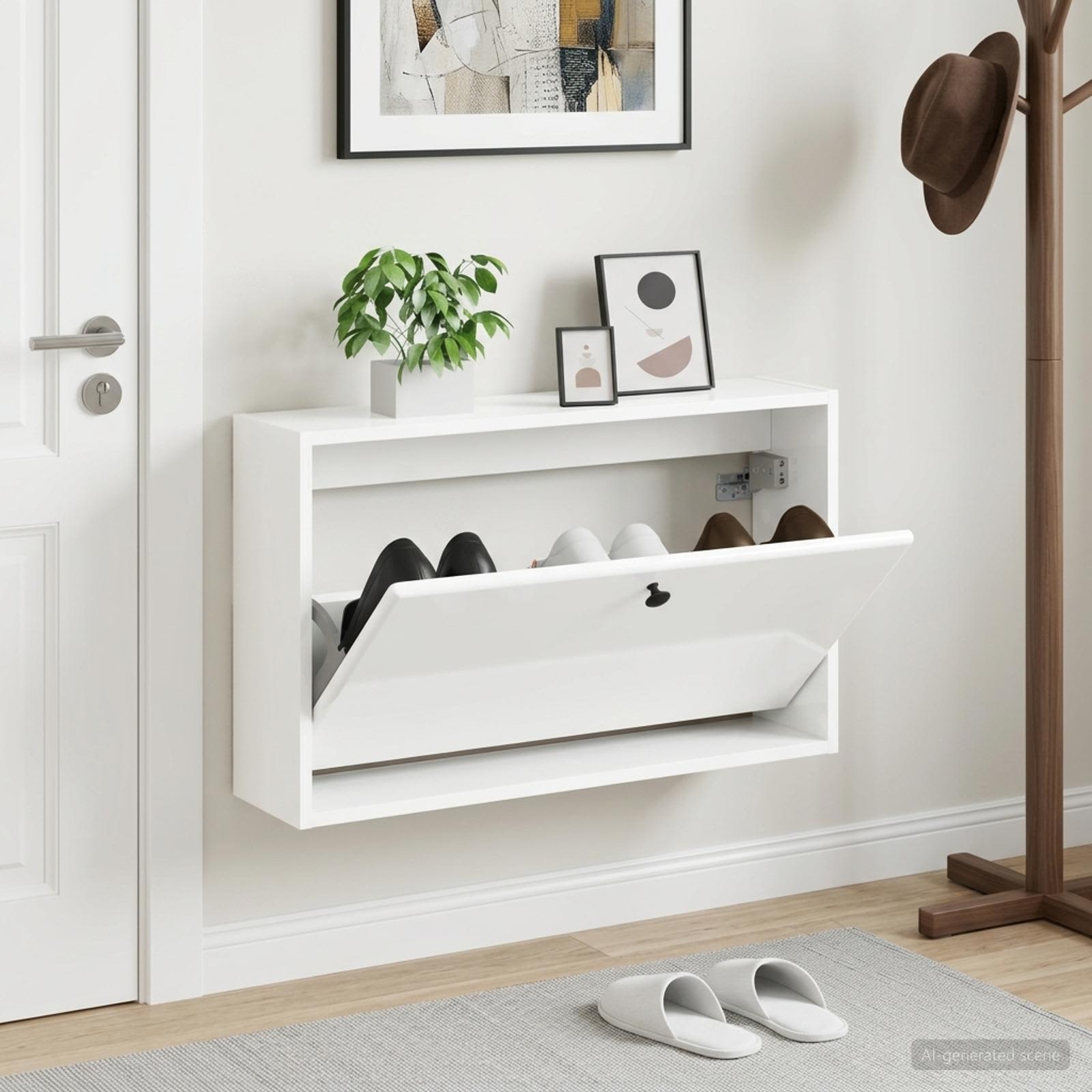 vidaXL Wandgemonteerde Schoenkast BREDA 71 x 17 x 43 cm Bewerkt hout