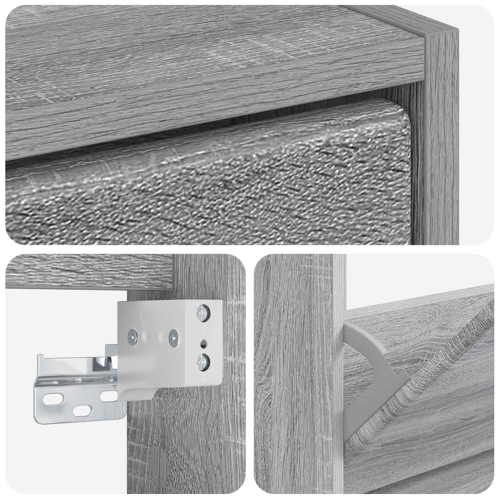 Wandgemonteerde Schoenkast BREDA 71 x 17 x 43 cm Bewerkt hout image 6