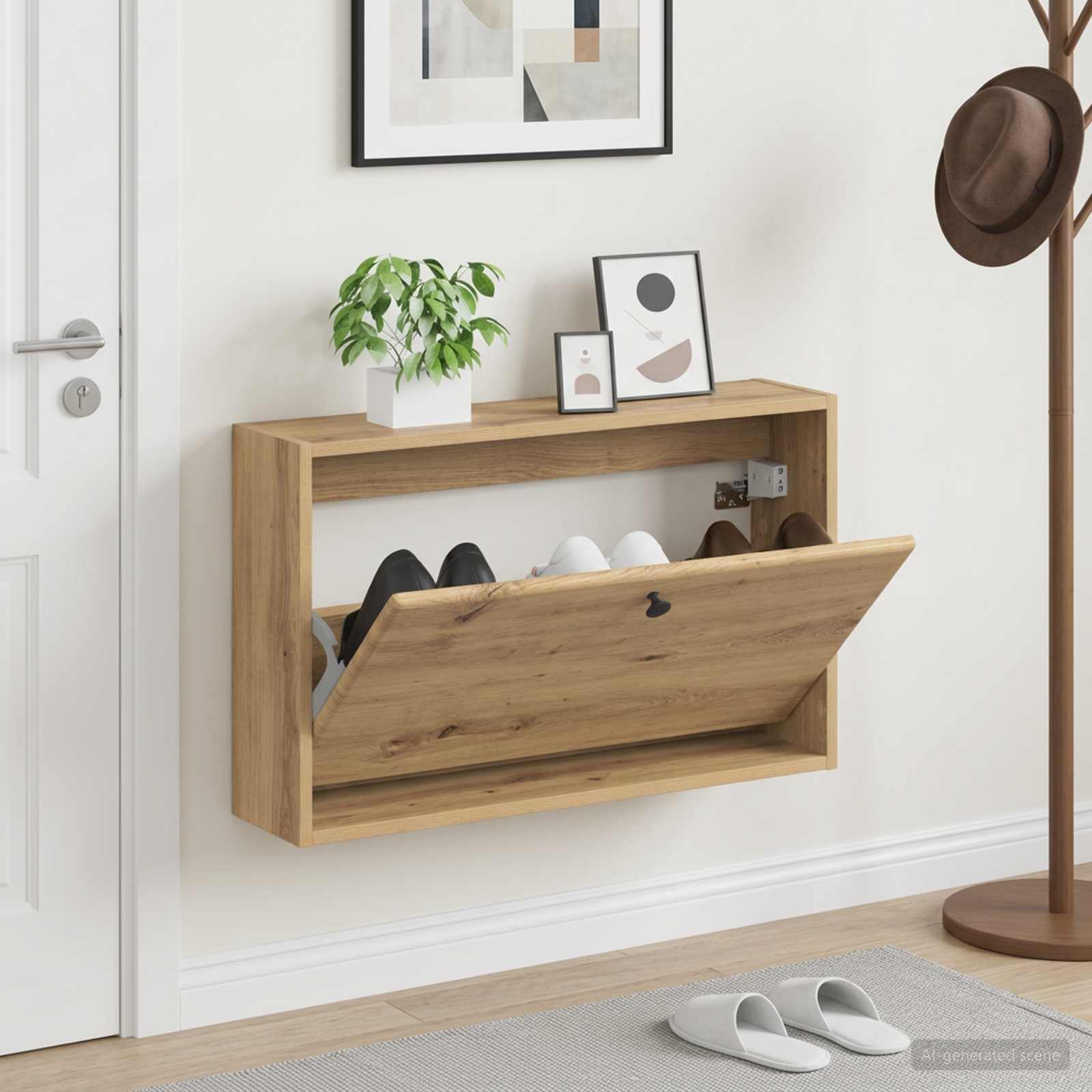 vidaXL Wandmontierter Schuhschrank BREDA 71 x 17 x 43 cm Holzwerkstoff