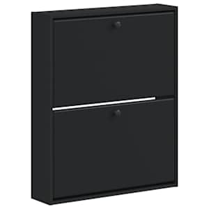 vidaXL Seinale kinnitatav jalan&otilde;ude kapp BREDA 71 x 17 x 86 cm Must