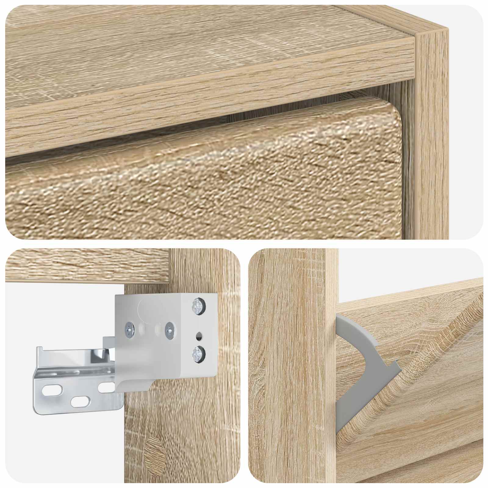 Wandgemonteerde Schoenkast BREDA 71 x 17 x 86 cm Bewerkt hout image 6