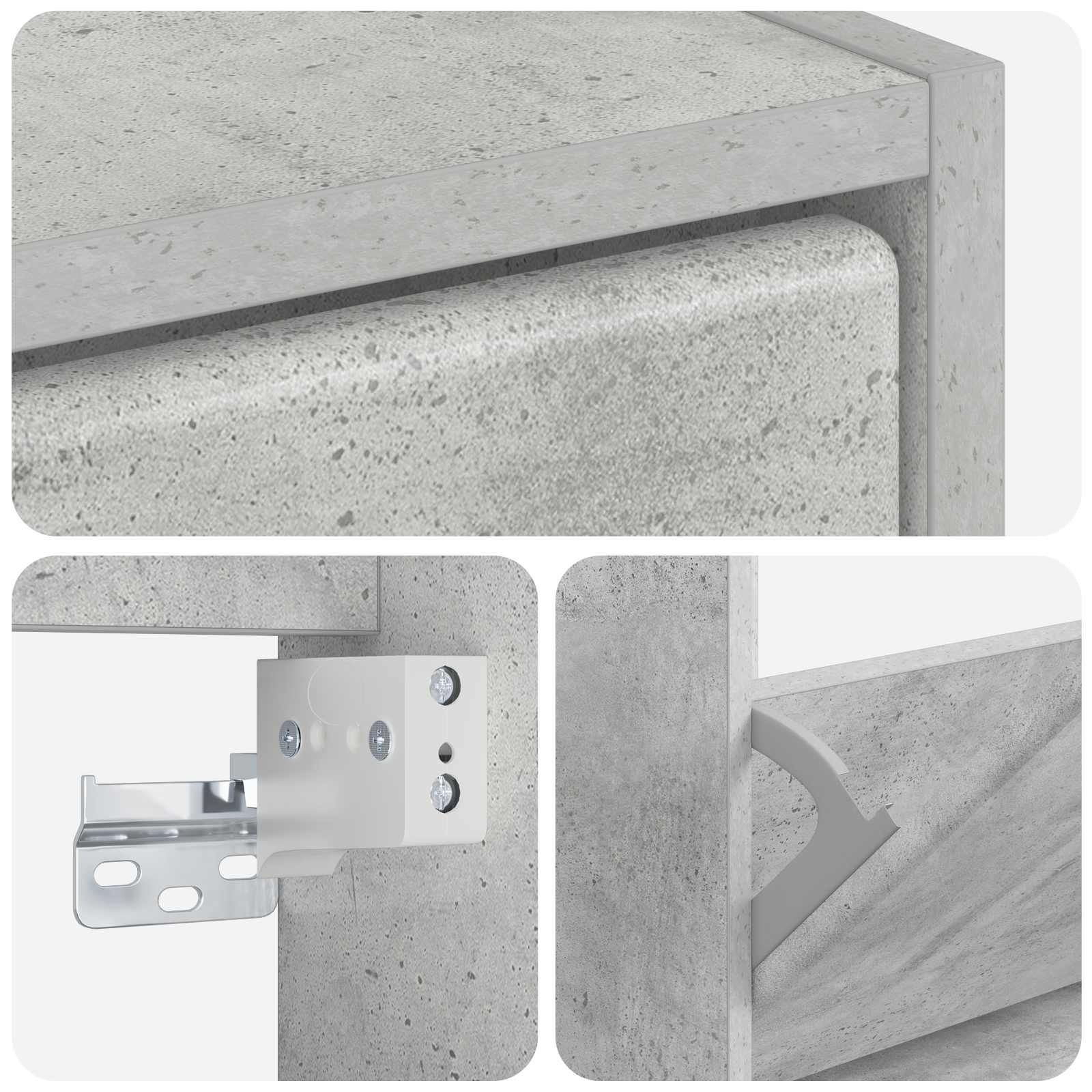 Wandgemonteerde Schoenkast BREDA 71 x 17 x 86 cm Bewerkt hout image 6