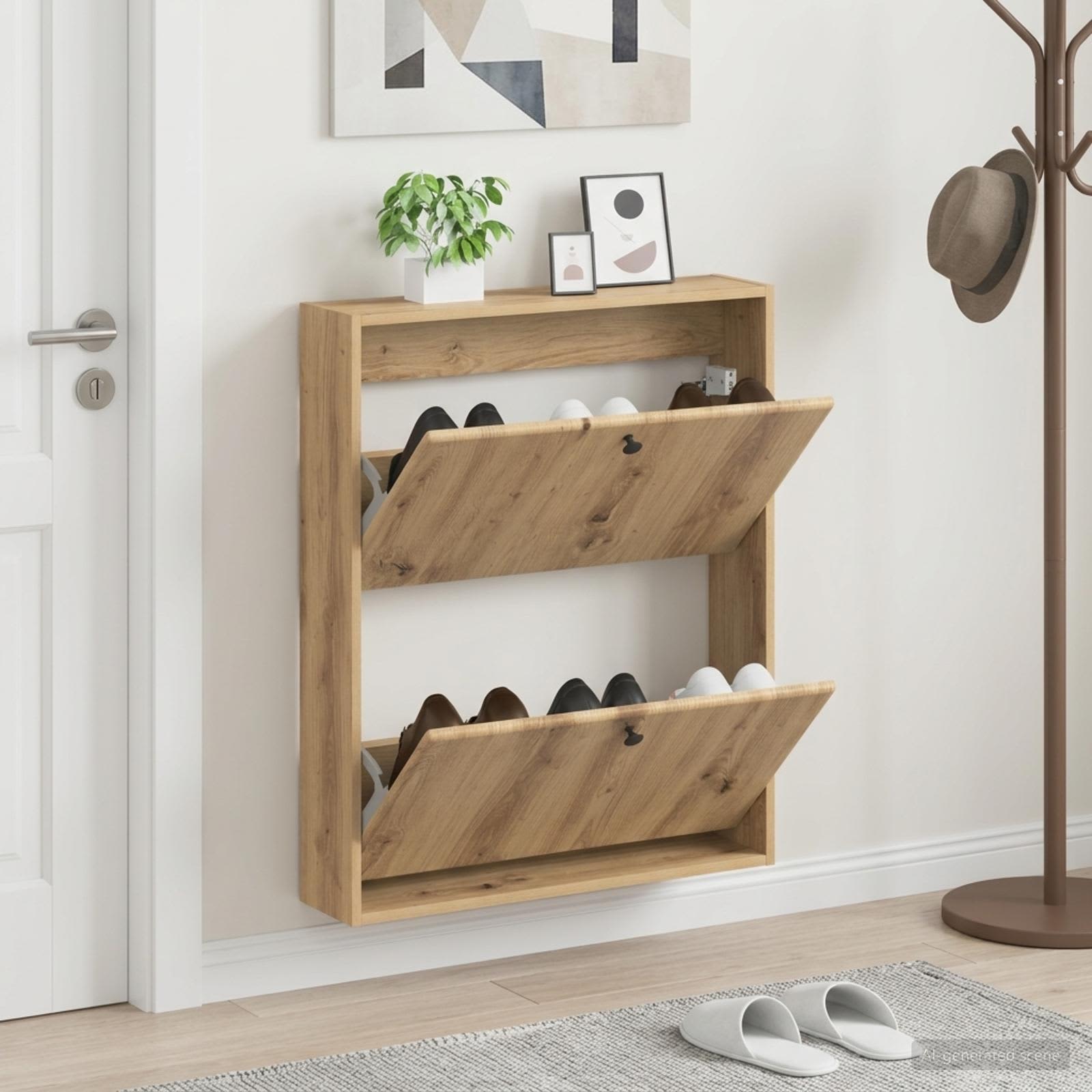 vidaXL Wandmontierter Schuhschrank BREDA 71 x 17 x 86 cm Holzwerkstoff