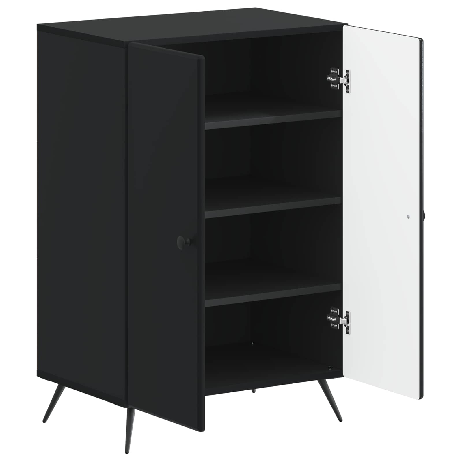 Schoenenkast BREDA 59,5 x 39,5 x 90 cm Bewerkt hout Zwart image 2