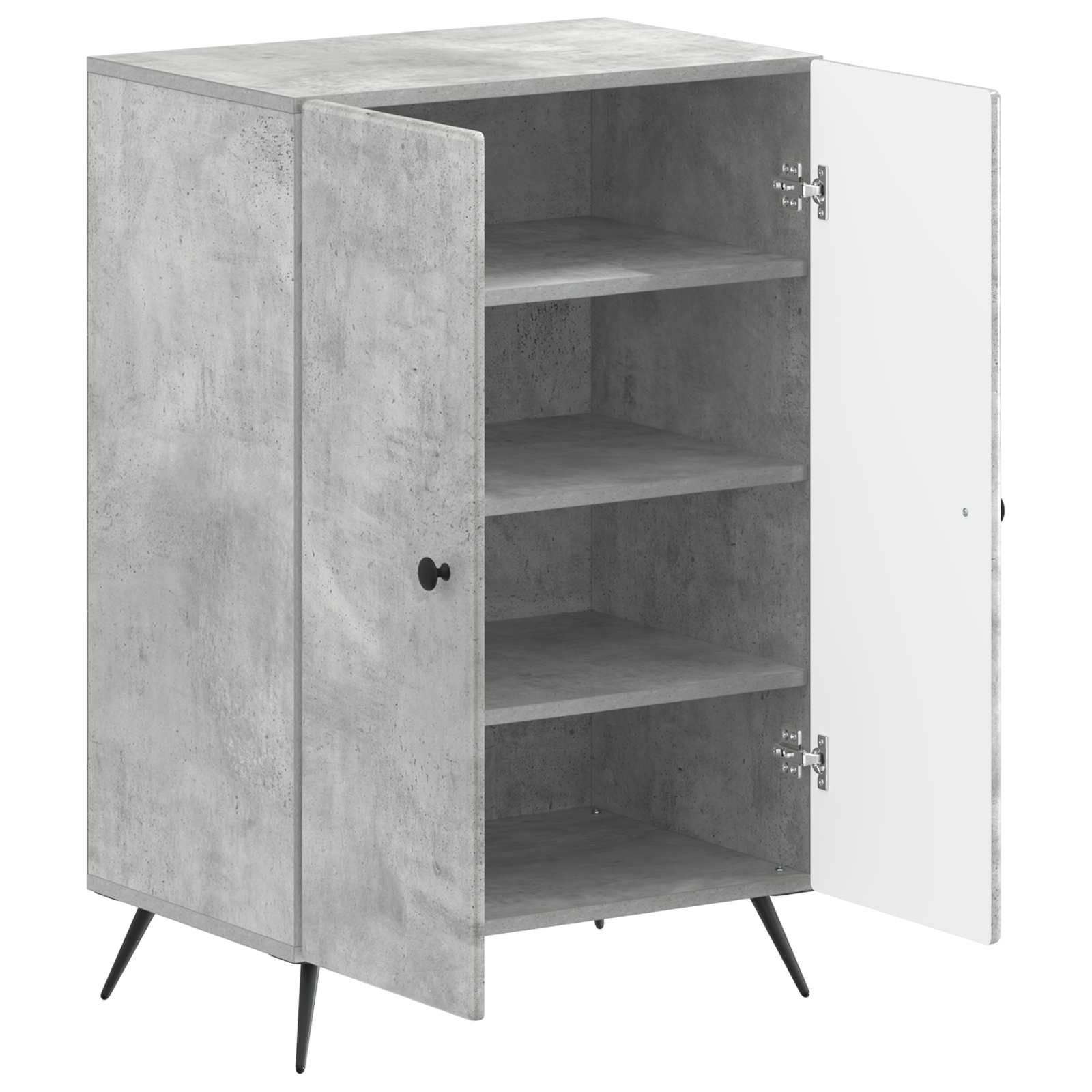 Schoenenkast BREDA 59,5 x 39,5 x 90 cm Bewerkt hout Betongrijs image 2