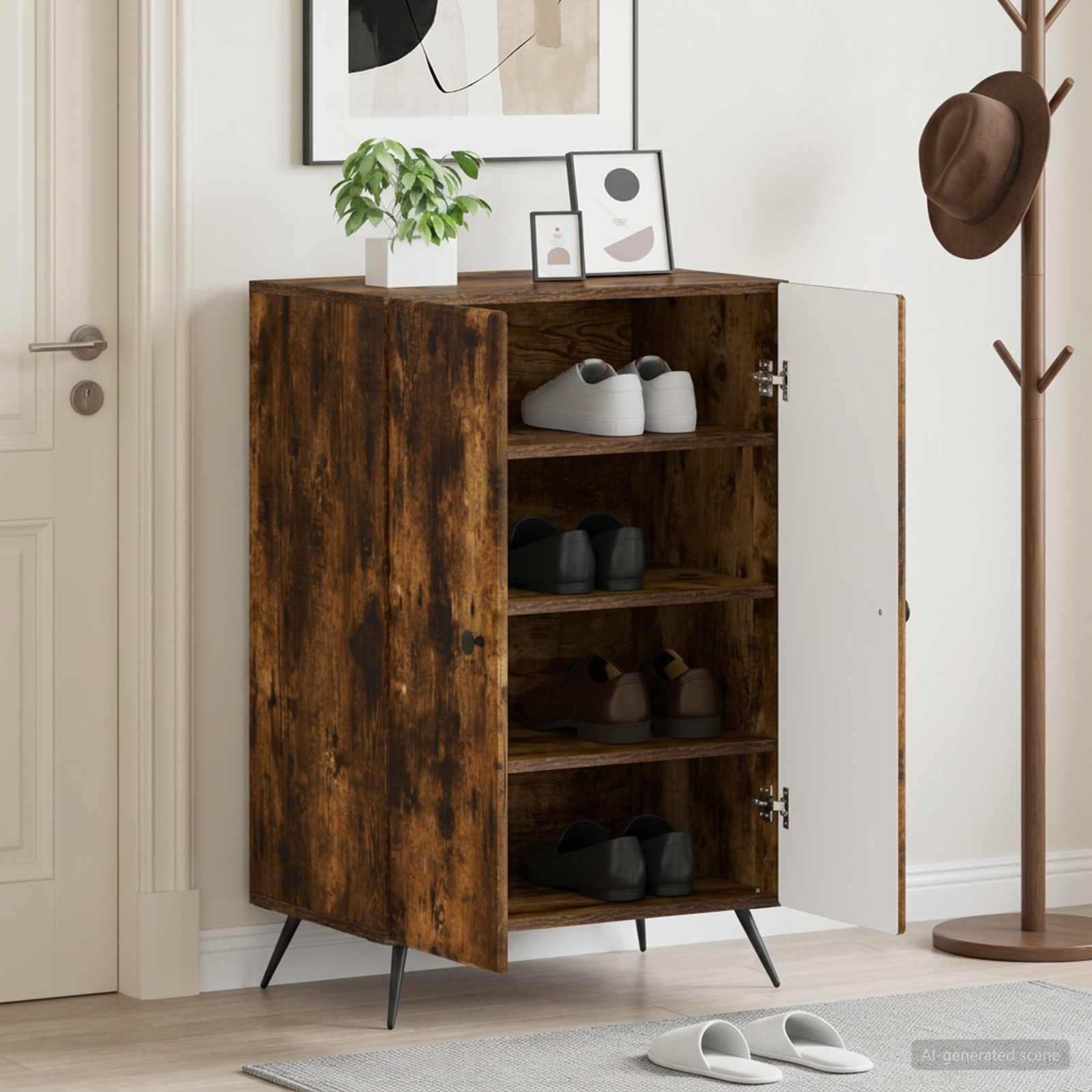 vidaXL Schoenenkast BREDA 59,5 x 39,5 x 90 cm Bewerkt hout