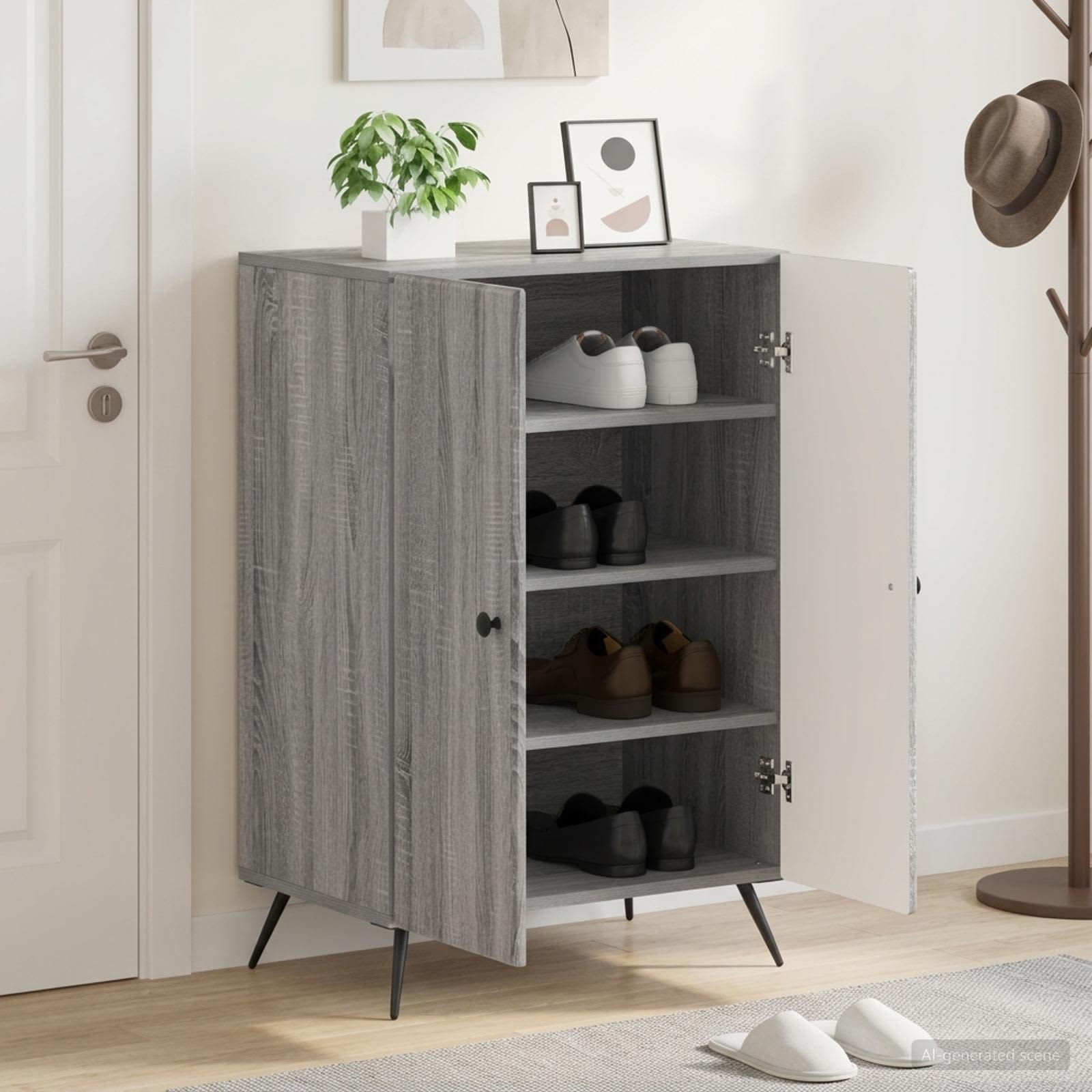 vidaXL Schoenenkast BREDA 59,5 x 39,5 x 90 cm Bewerkt hout