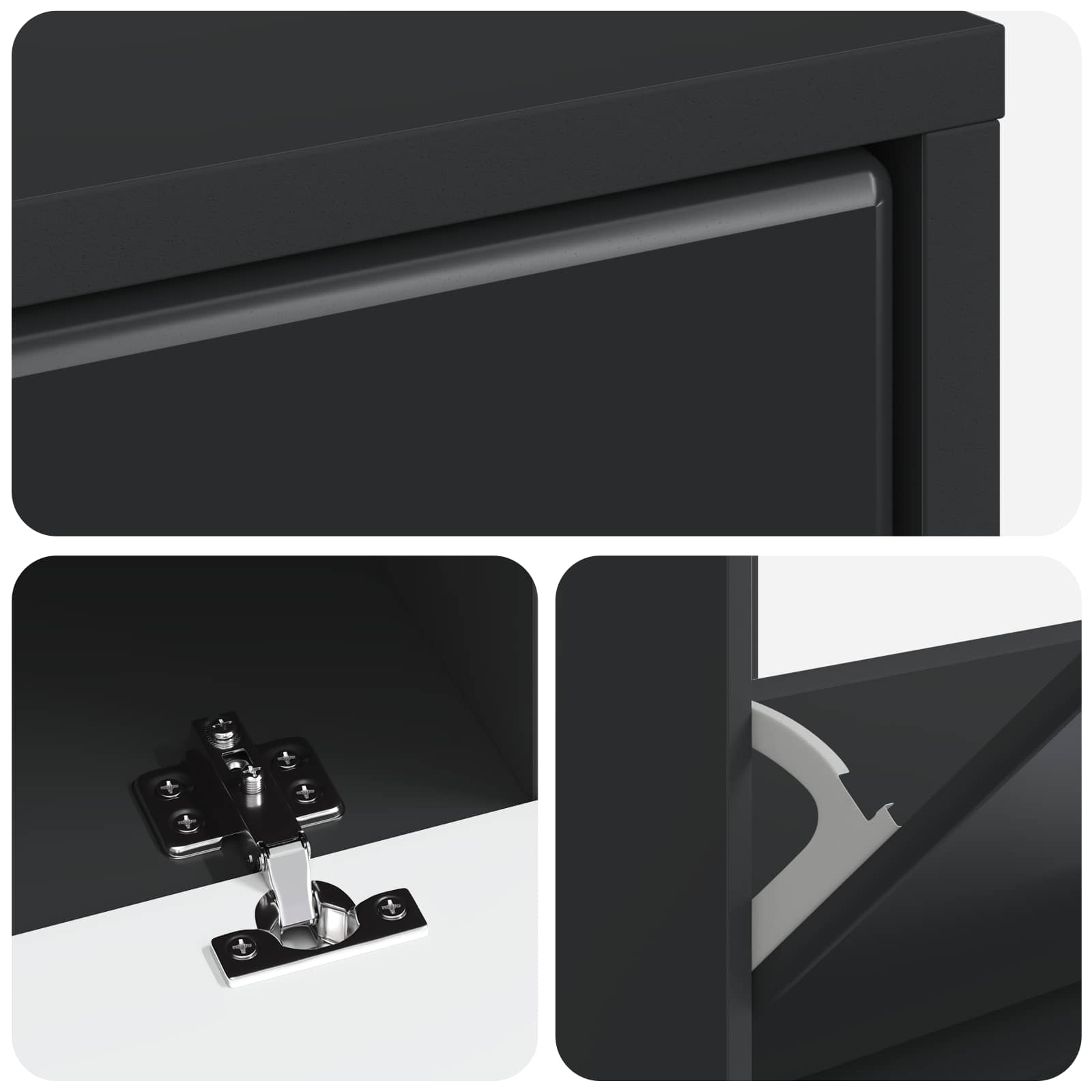 Schoenenkast BREDA 78 x 24 x 103 cm Bewerkt hout Zwart image 6
