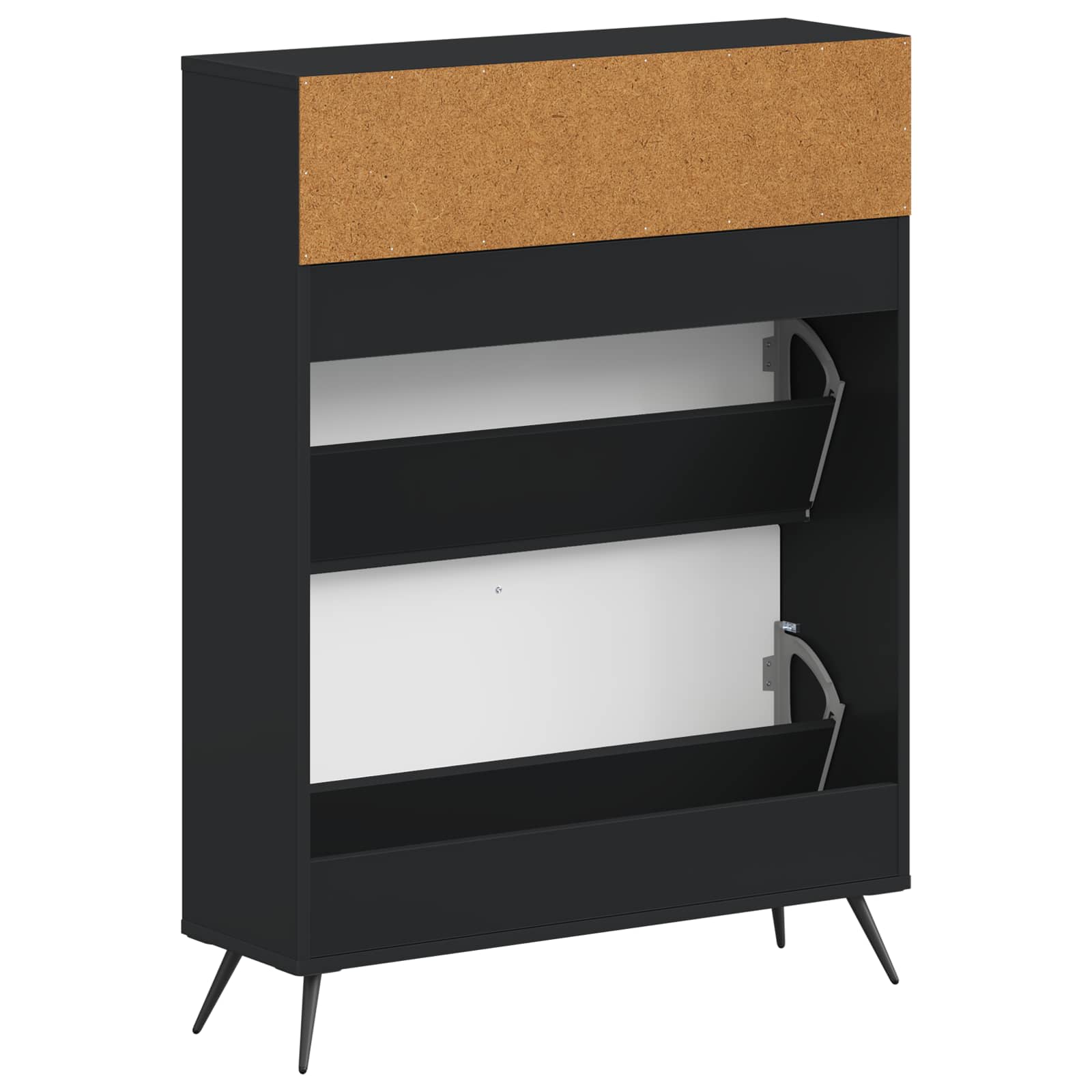Schoenenkast BREDA 78 x 24 x 103 cm Bewerkt hout Zwart image 5
