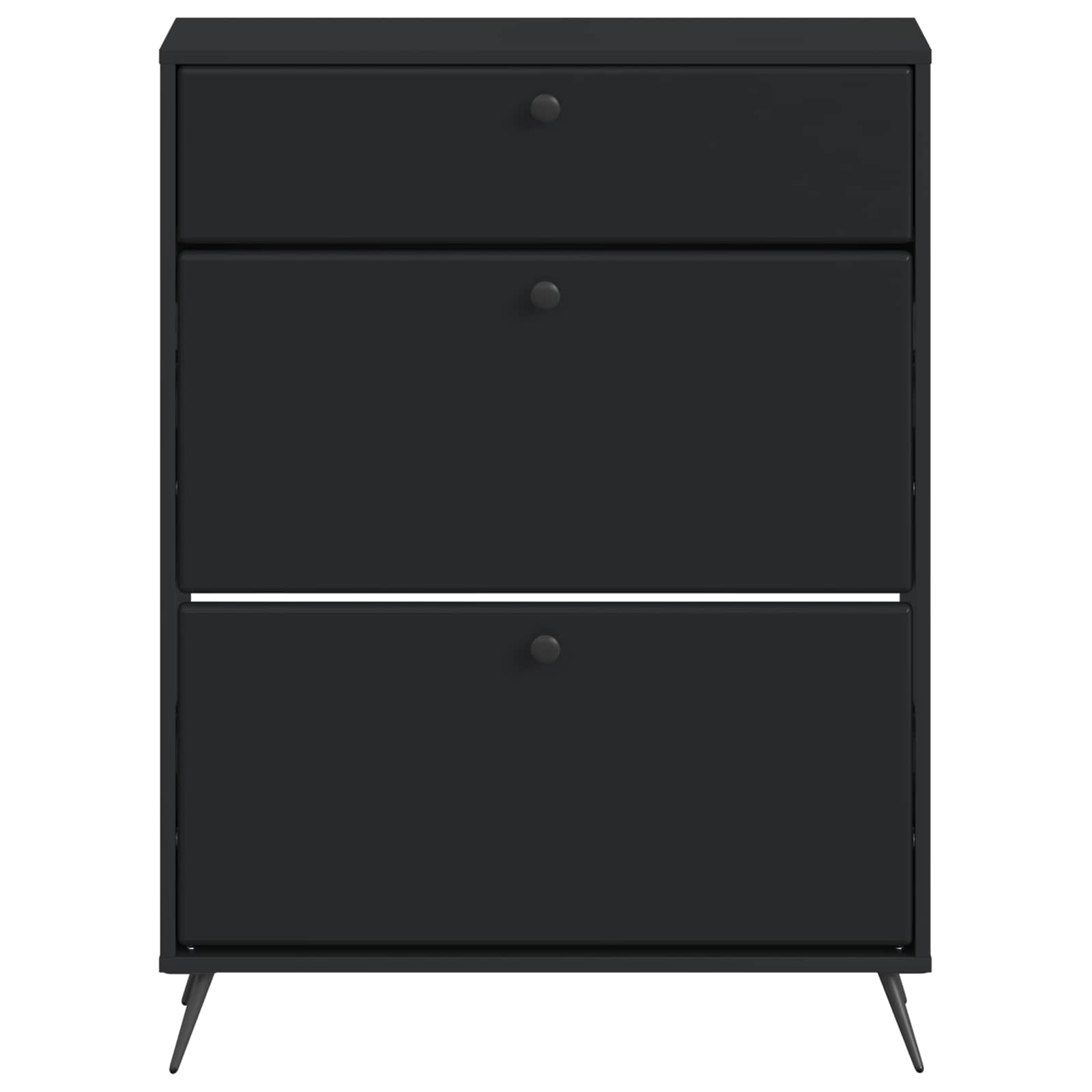 Schoenenkast BREDA 78 x 24 x 103 cm Bewerkt hout Zwart image 3