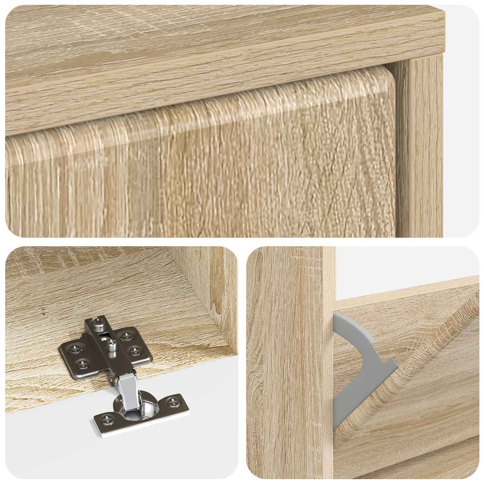 Schoenenkast BREDA 78 x 24 x 103 cm Bewerkt hout Sonoma Eiken image 6