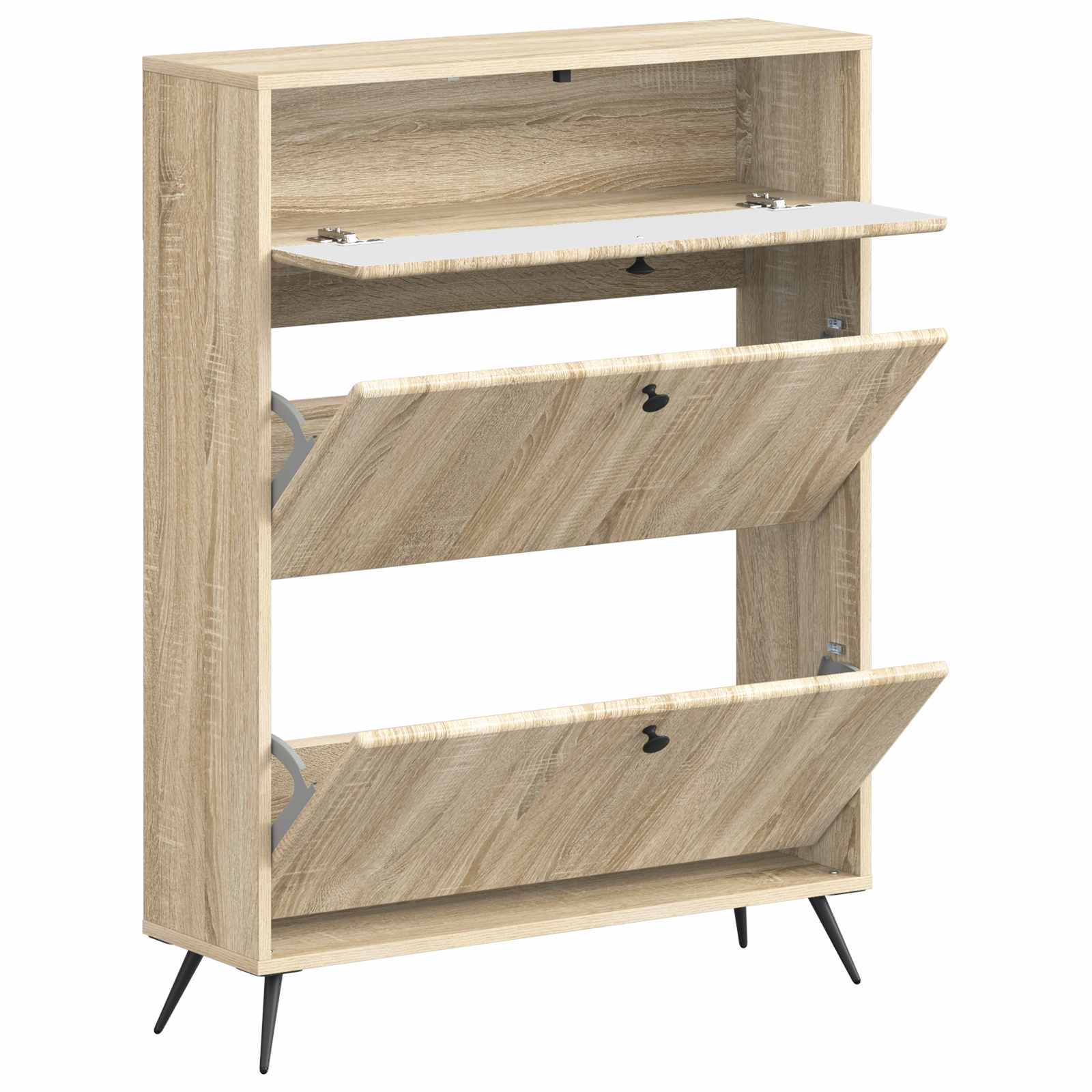 Schoenenkast BREDA 78 x 24 x 103 cm Bewerkt hout Sonoma Eiken image 2