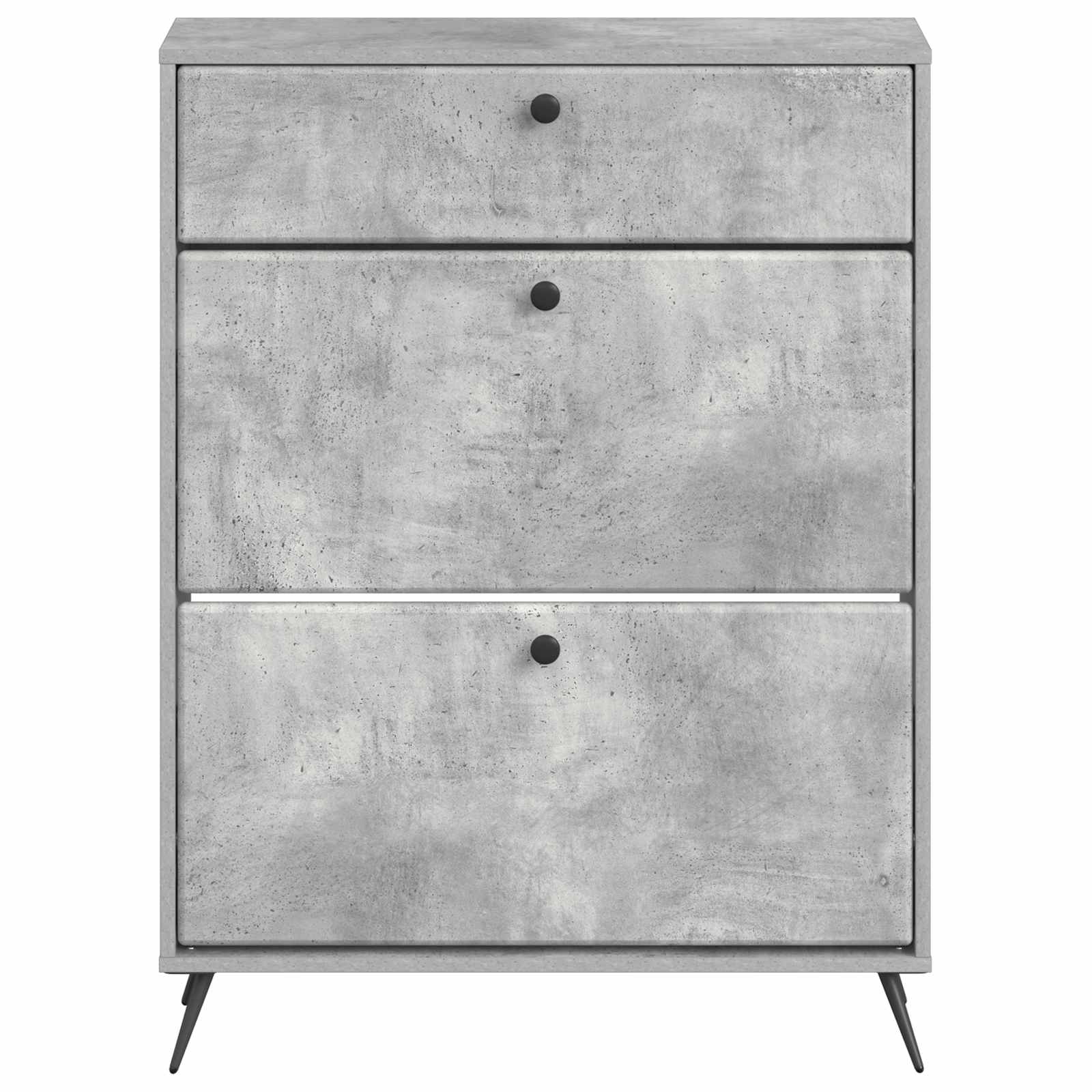 Schoenenkast BREDA 78 x 24 x 103 cm Bewerkt hout Betongrijs image 3