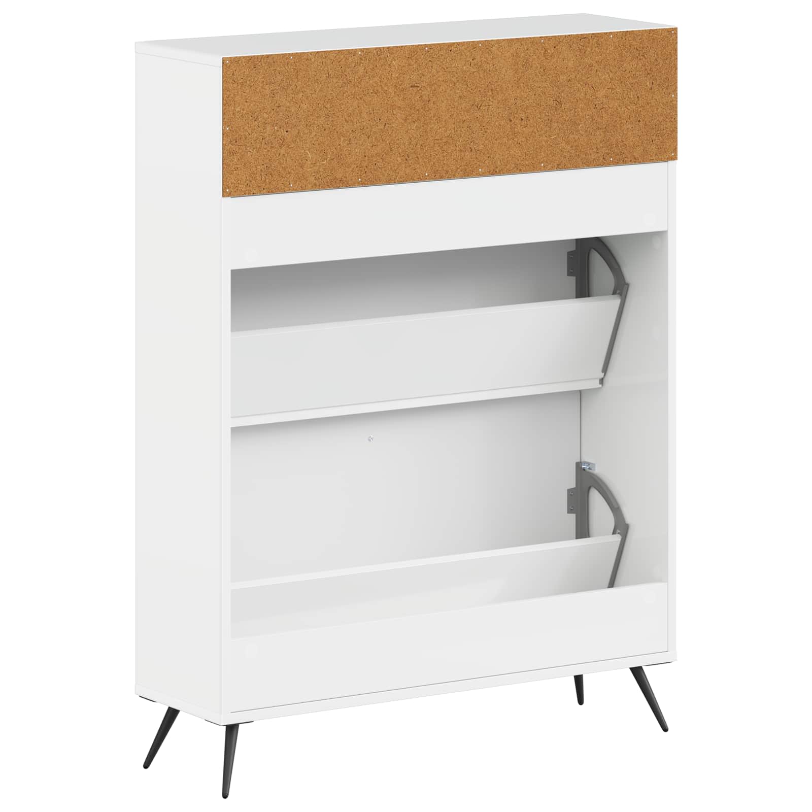 Schoenenkast BREDA 78 x 24 x 103 cm Bewerkt hout Hoogglans Wit image 5