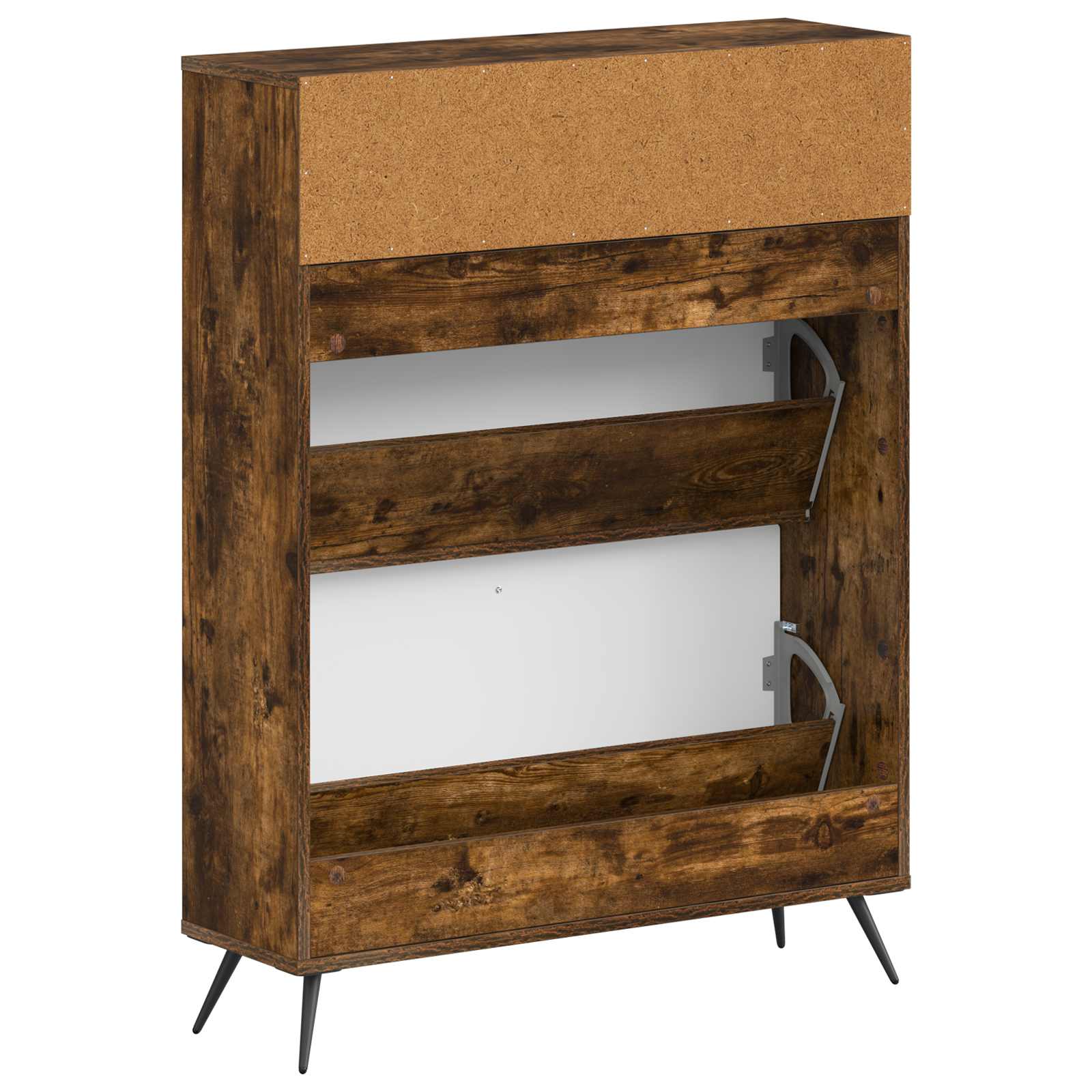 Schoenenkast BREDA 78 x 24 x 103 cm Bewerkt hout Gerookt eiken image 5