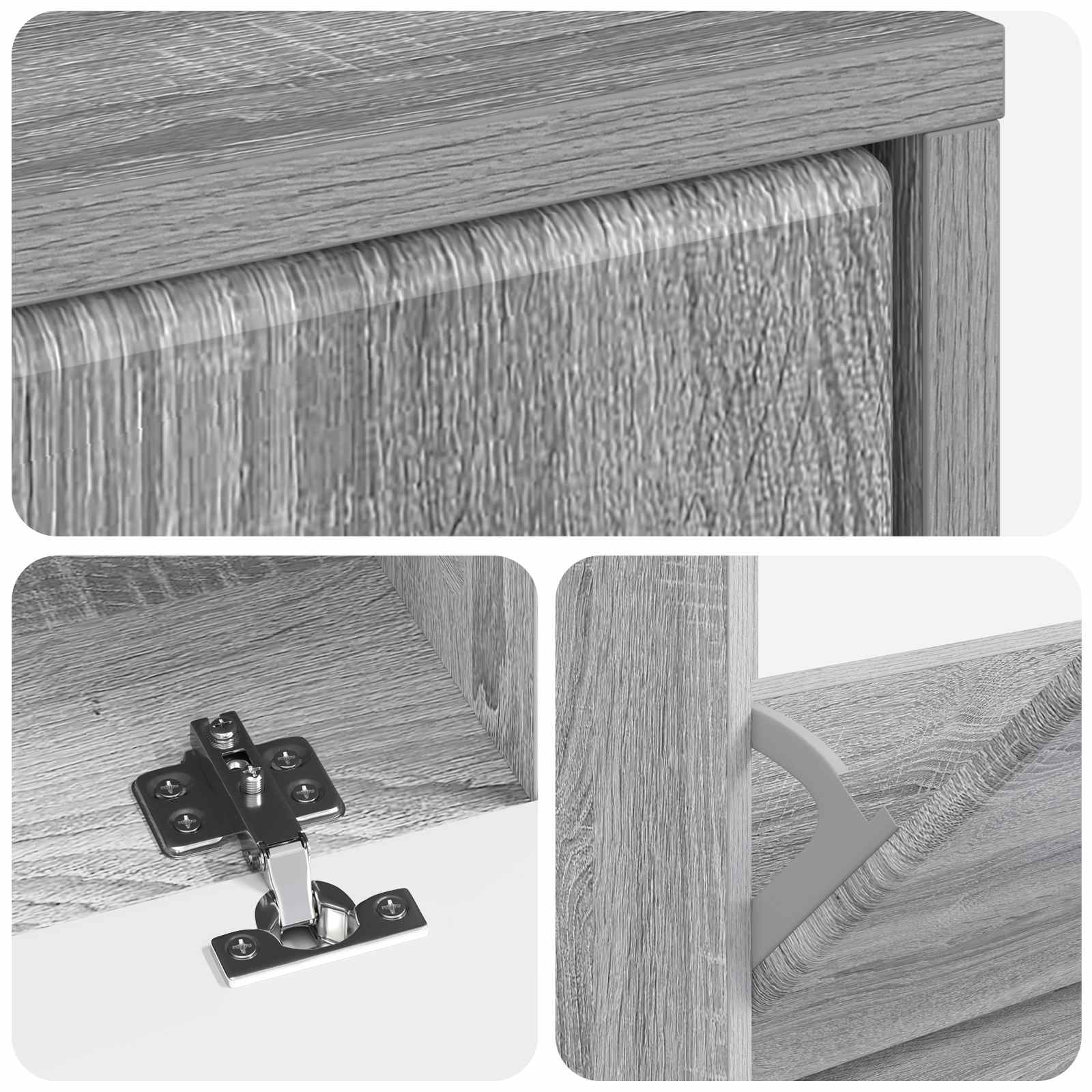 Schoenenkast BREDA 78 x 24 x 103 cm Bewerkt hout Grijs Sonoma image 6