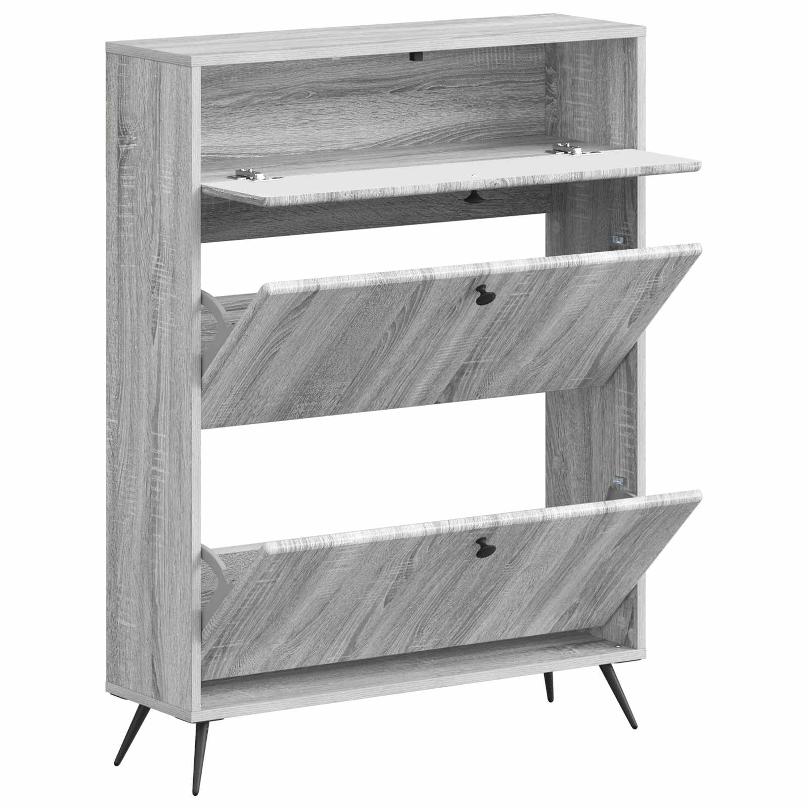 Schoenenkast BREDA 78 x 24 x 103 cm Bewerkt hout Grijs Sonoma image 2