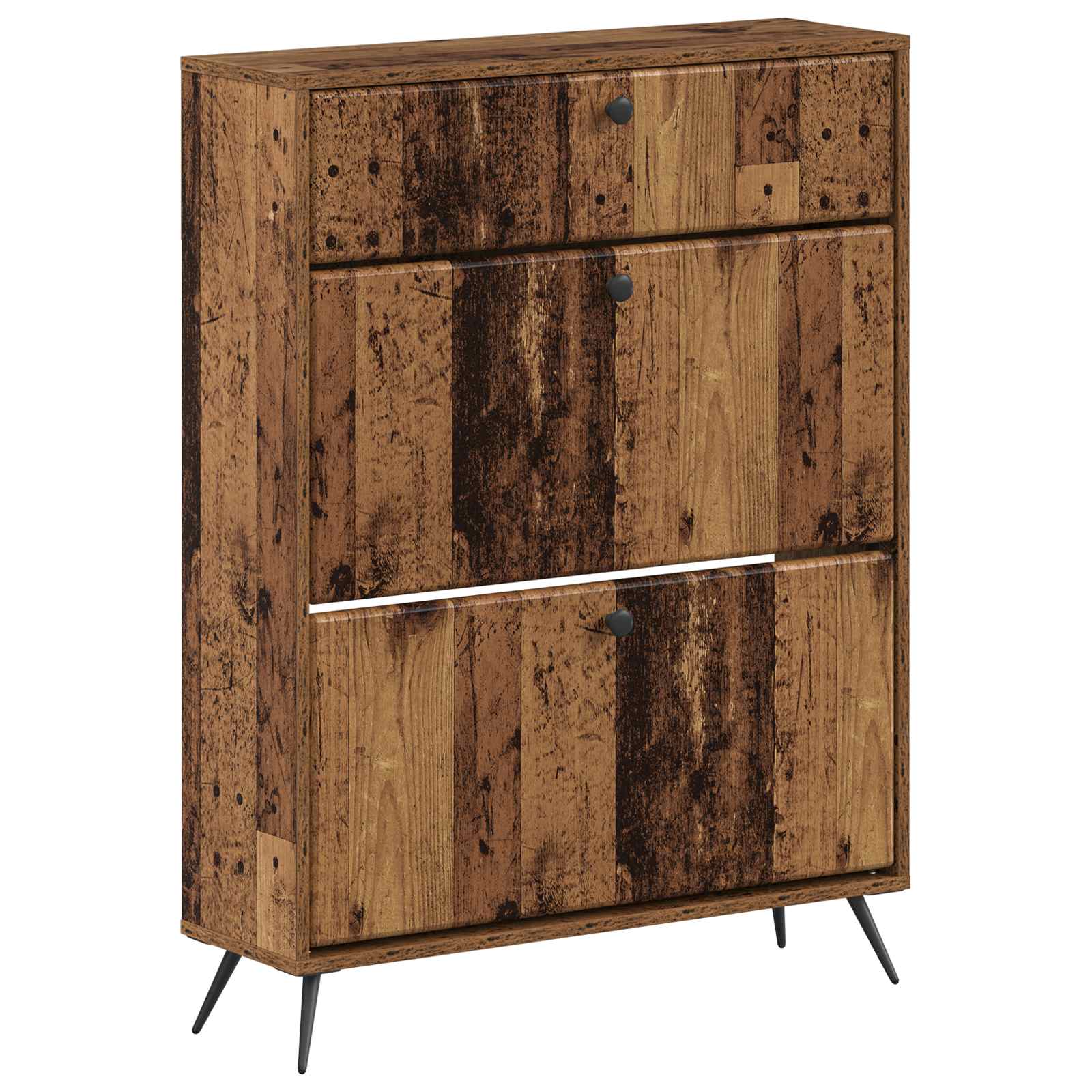 Schoenenkast BREDA 78 x 24 x 103 cm Bewerkt hout Oud hout image 1