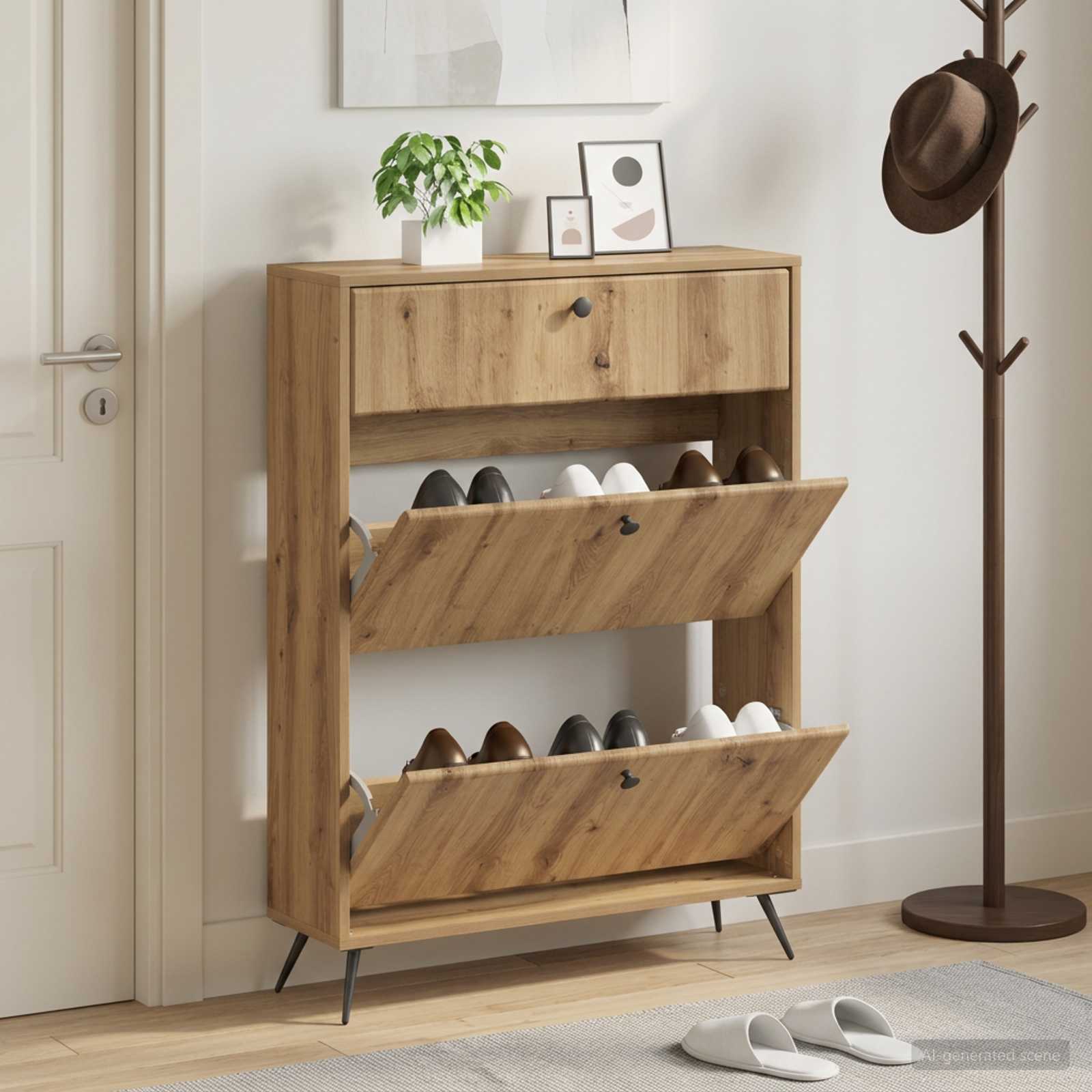 vidaXL Schoenenkast BREDA 78 x 24 x 103 cm Bewerkt hout