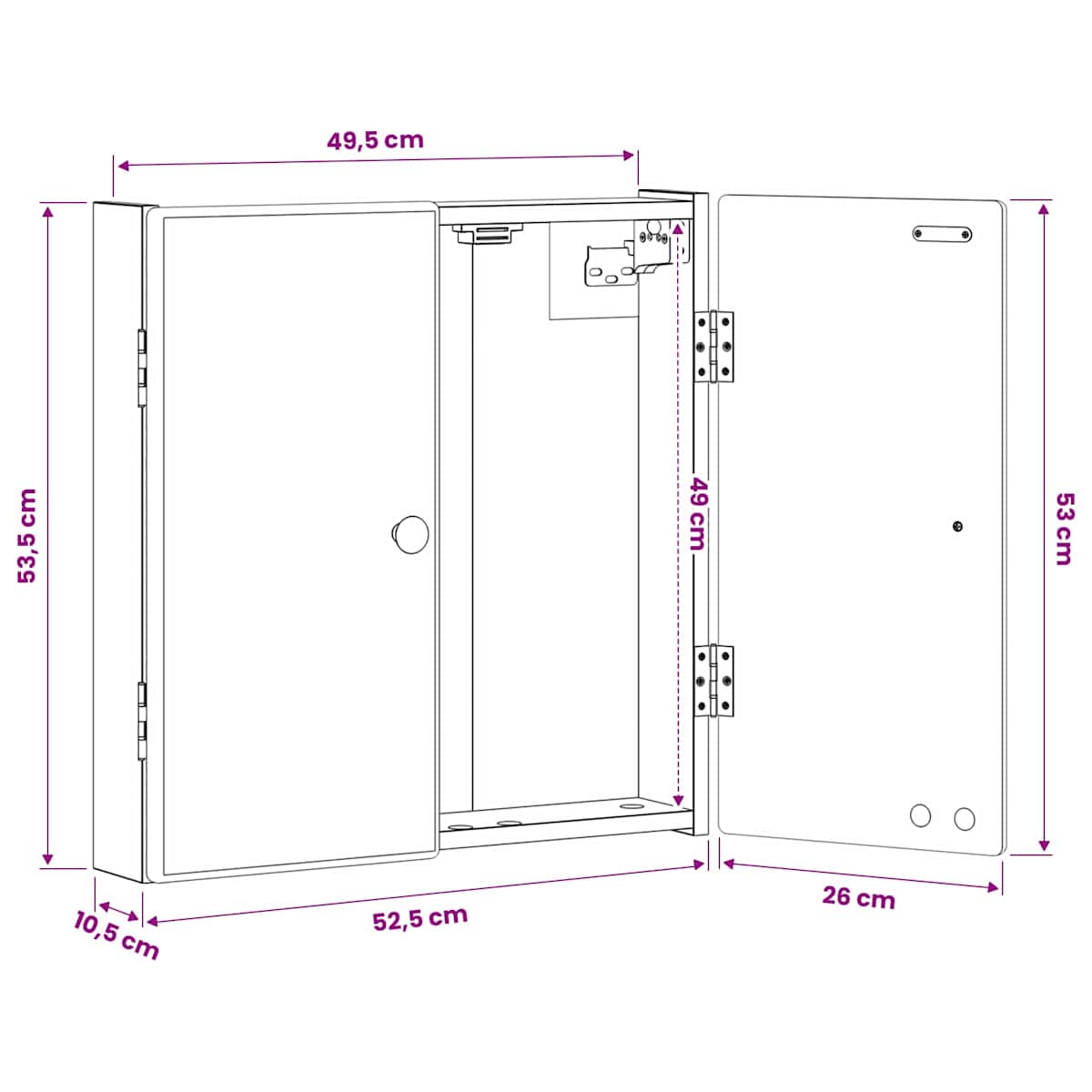 Dartboard Skab BREDA 52,5 x 10,5 x 53,5 cm - Billede 9