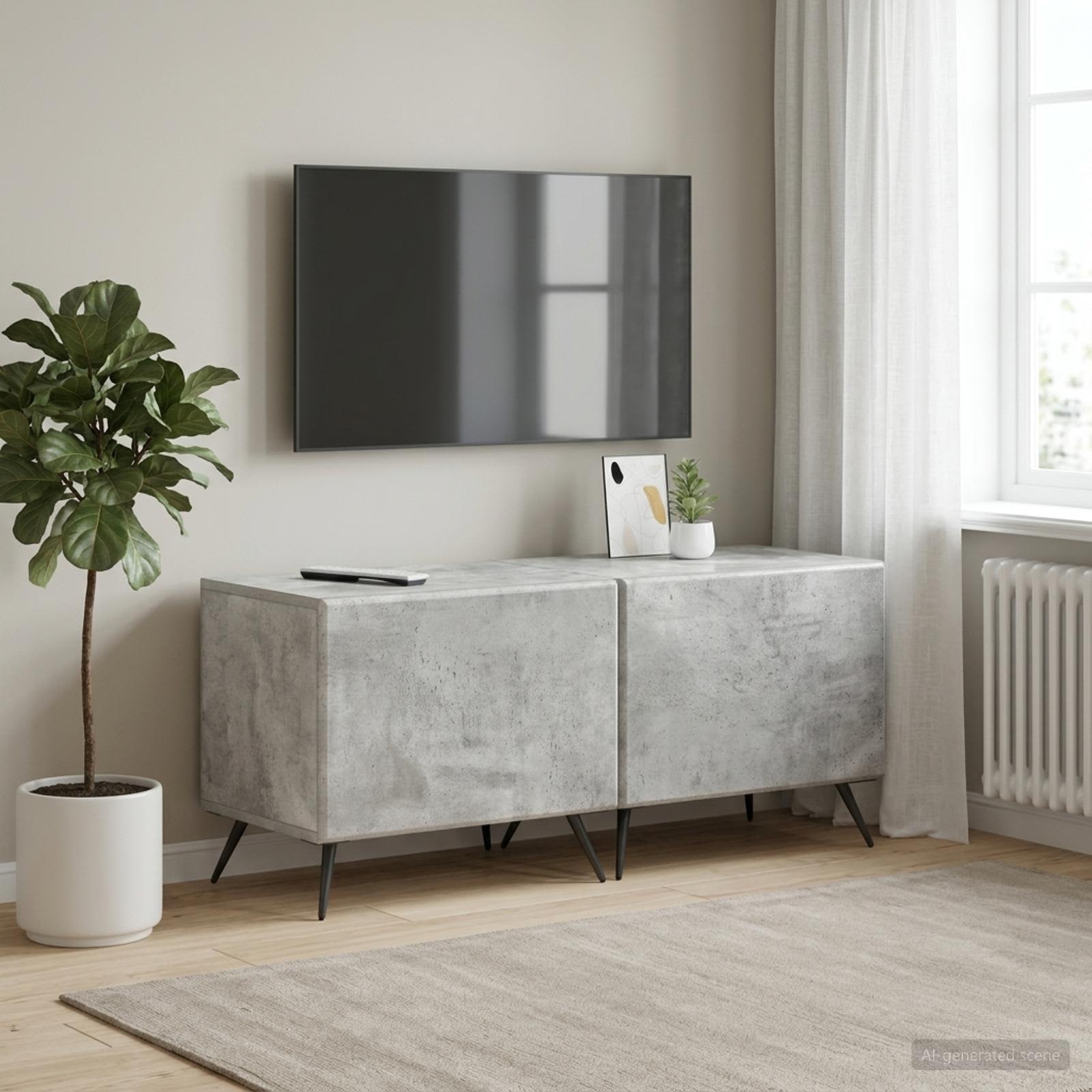 vidaXL Tv-meubel Betongrijs Bewerkt hout