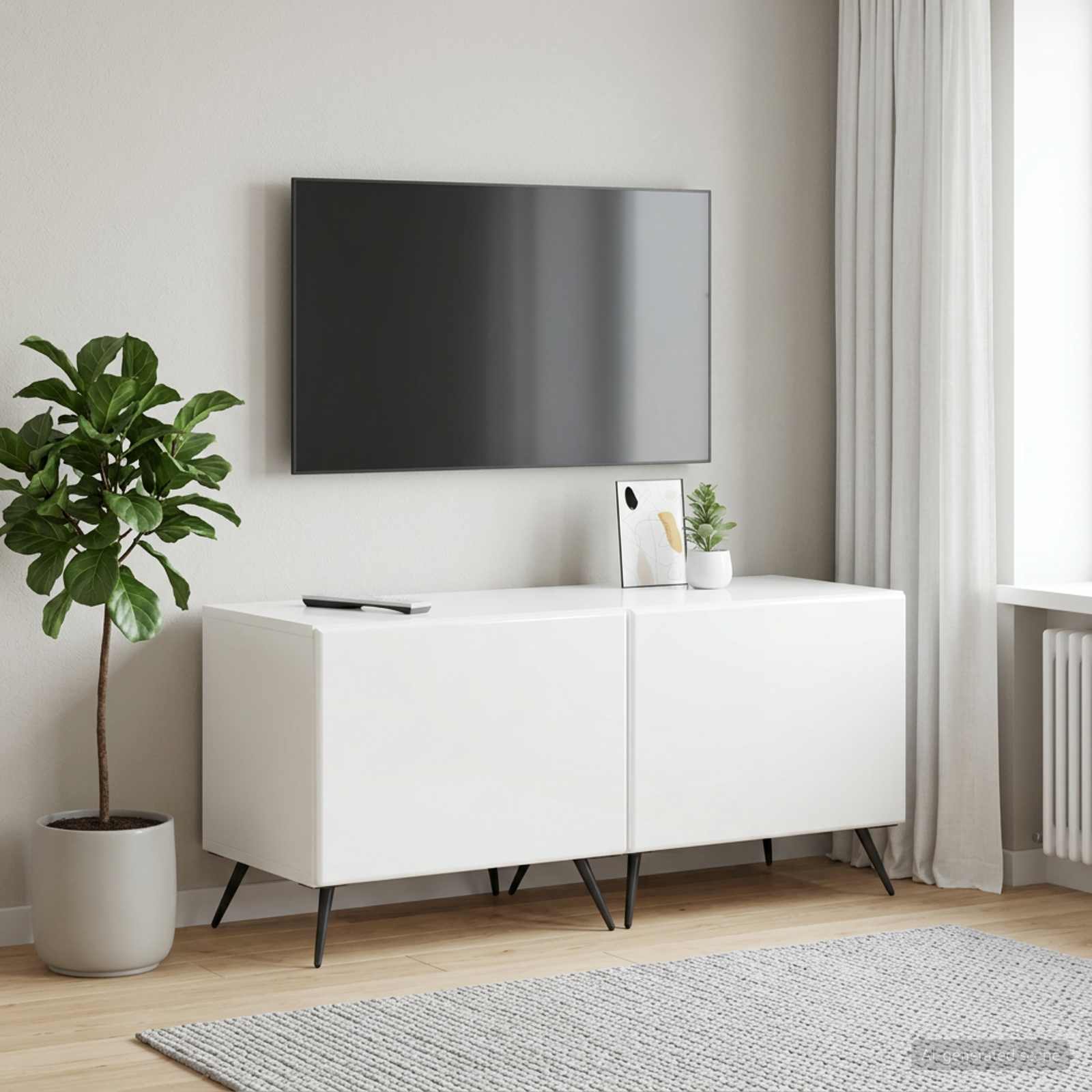 vidaXL Tv-meubel Hoogglans Wit Bewerkt hout