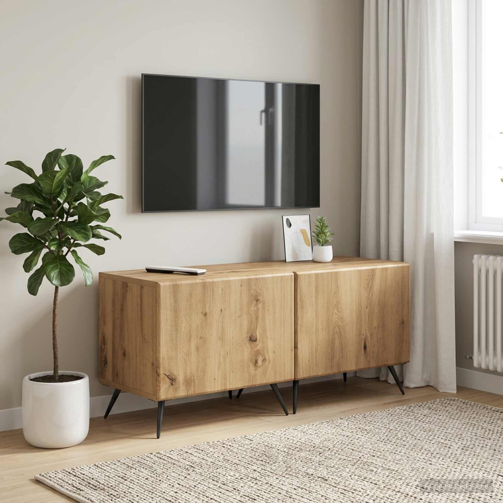 vidaXL Tv-meubel Artisanaal eiken Bewerkt hout
